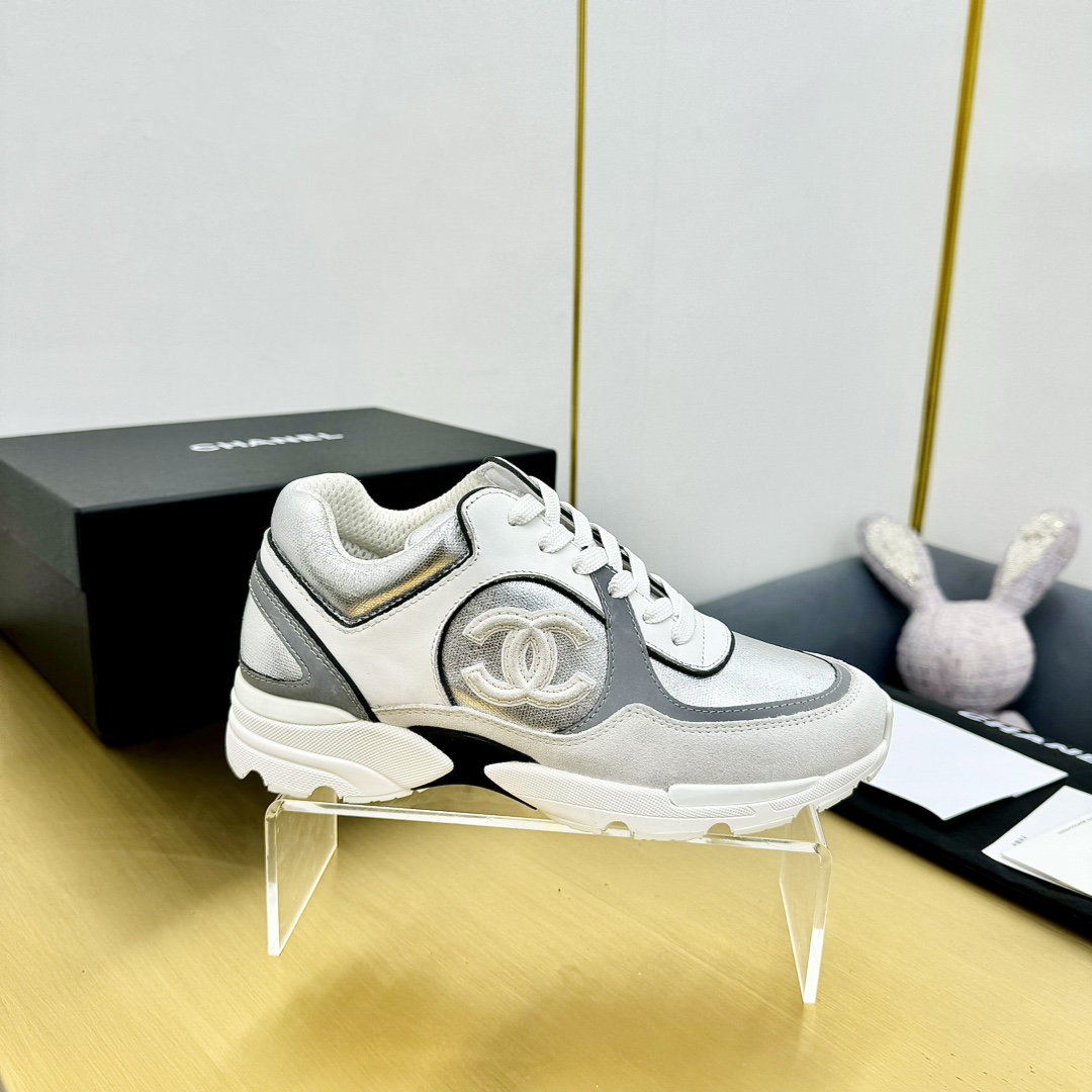 Chanel Schuhe Turnschuhe Rindsleder Seide TPU Fashion Lässig