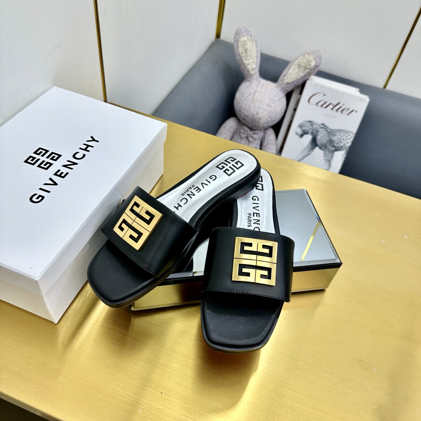 Givenchy/Zithian Toe Slippers 2025 Collection: Metal Gadgets, Top Atmosphere Sensibility, Size 35-40, Original Packaging - 图片 8