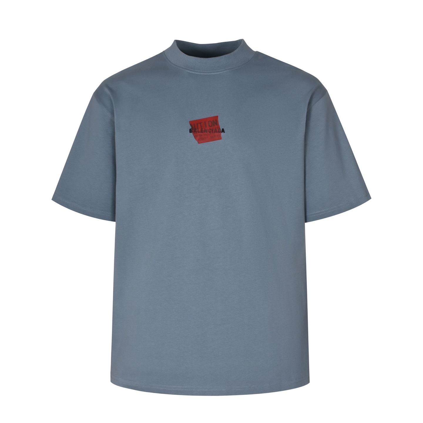 NO:135564,【Exclusive supply】BLCG 25SS red tape short sleeve (blue) Original 6,400 purchased and developed jersey fabric, using 24S double yarn retro jersey fabric, 180g; matched with 32S double yarn 1*1 thread, 340g. The main body of the whole piece embroidery uses new tatami twill lace embroidery, and the tatami embroidery needle method is interwoven and formed into oblique patterns. The tatami woven surface and the fixed edge connected to the tatami woven surface. The front and back of the TPU red transparent lettering film present the craft requirements of the 