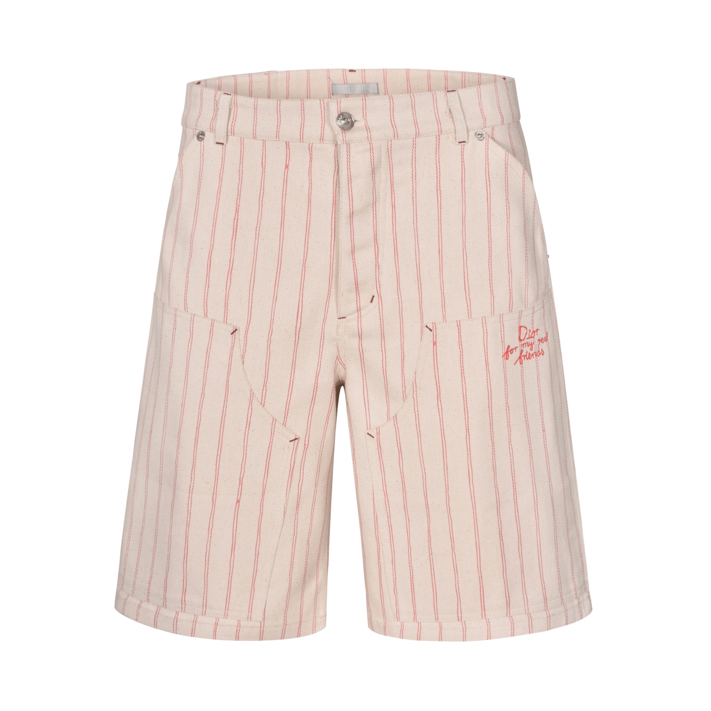 NO:135573,【Exclusive supply】 CD Striped embroidered apricot shorts Original 14,600 yuan purchased, the fabric is made of fixed woven striped cycle pure cotton twill denim denim material, the original cloth is washed and desalted, reducing the softness of the fabric and the frosty feeling on the cloth. The cotton thread embroidery embroidery logo uses embroidery Tiandao embroidery, exclusive mold opening and custom aluminum buttons, fixed dyeing yarn 100% restores the color of the original board, back waist leather brand color opening and mold opening, three-standard auxiliary materials are healed on the foot original board. size 48 50 52,,shorts,alexander wang19860909【独家供应】 CD 条纹刺绣杏色短裤 原14,600购入,面料由意大利进口高密度器械制造定织定染条纹循环纯棉斜纹丹宁牛仔材质,原匹布再做洗水脱浆处理,还原面料柔软度和布面绒毛感.棉线绣花刺绣Logo采用刺绣田岛刺绣,独家开模定做铝质纽扣,定染纱线百分之百还原原板颜色,后腰皮牌对色开模定做,三标辅料跟足原板. size 48 50 52,,shorts,alexander wang,Men's clothing