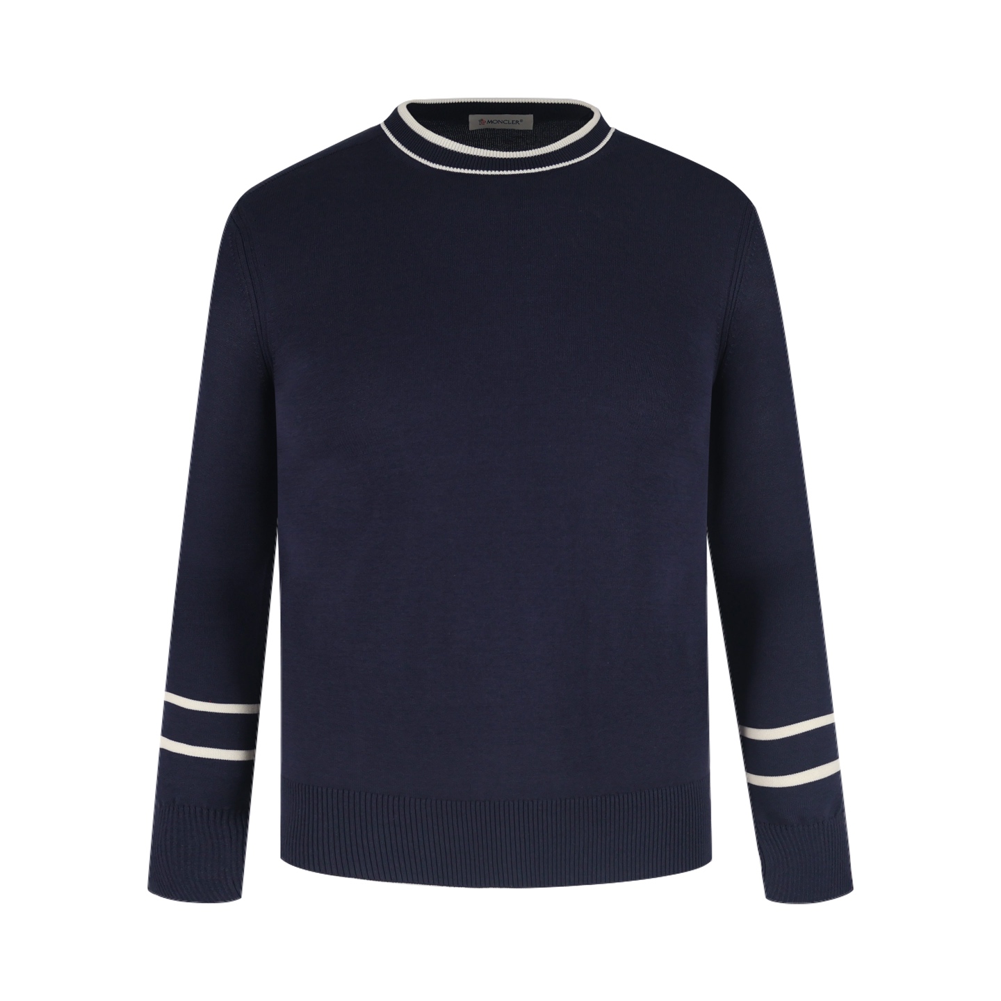 【Suministro exclusivo】 Moncler Suéter de punto con cuello de colores combinados (azul marino) Original comprado por 5,5…