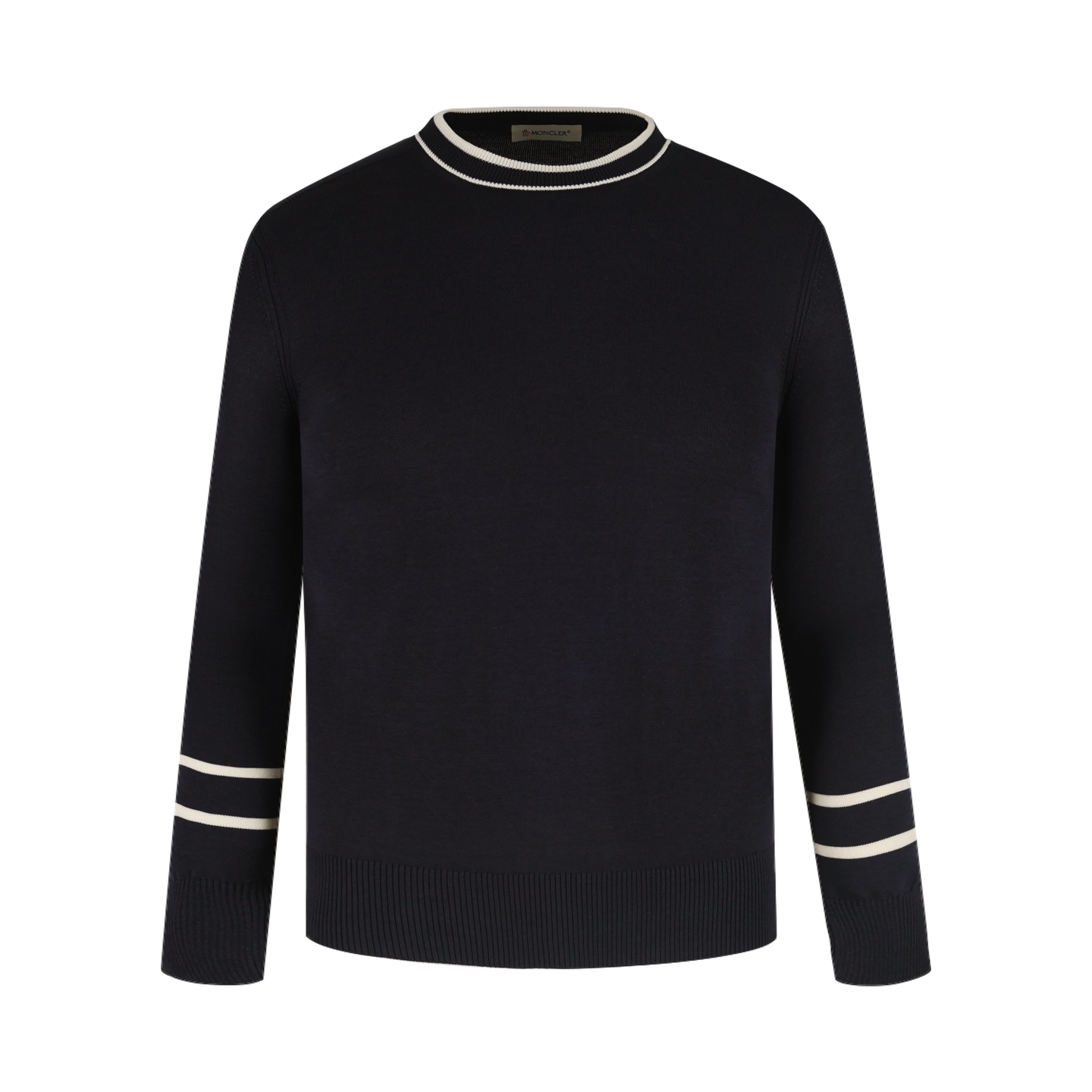 【Suministro exclusivo】 Moncler Suéter de punto con cuello de colores combinados (negro) Original comprado por 5,550 par…