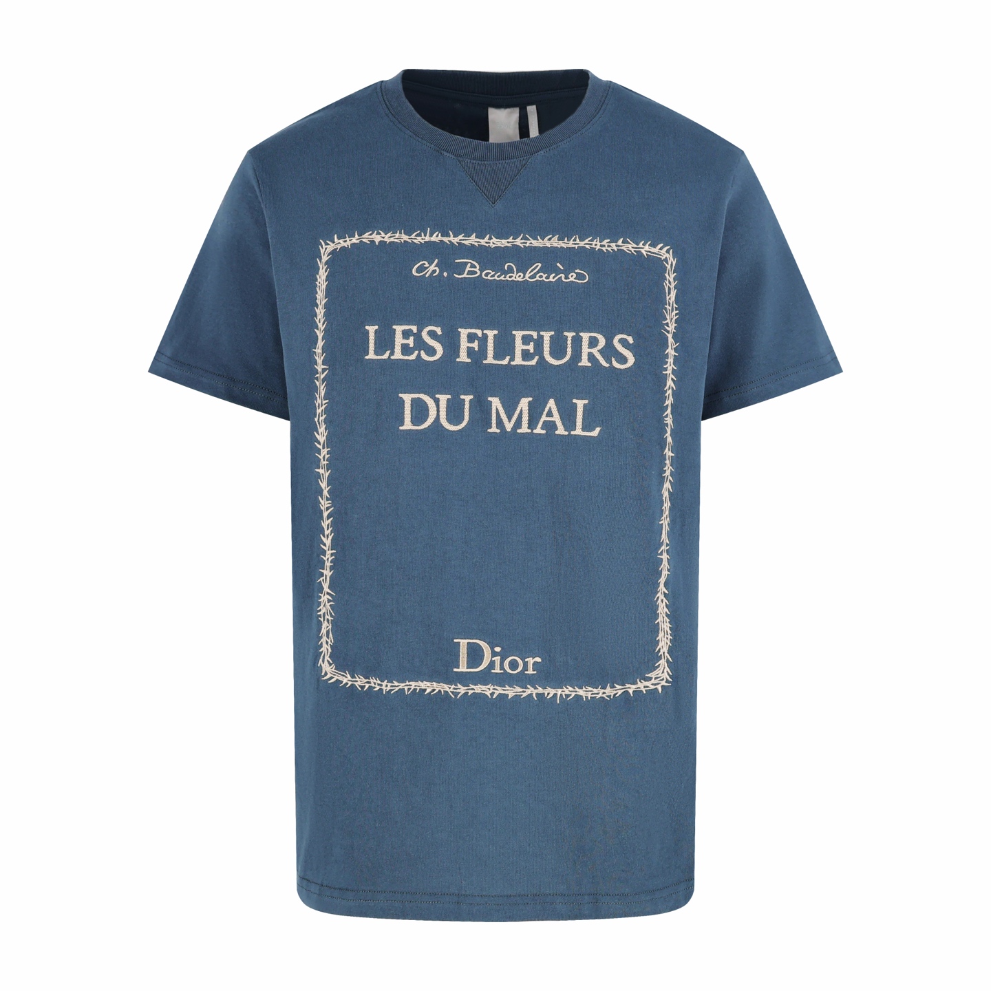 디올 자수 프린트 코튼 반팔 티셔츠 남녀공용 19523 Dior T Shirt
