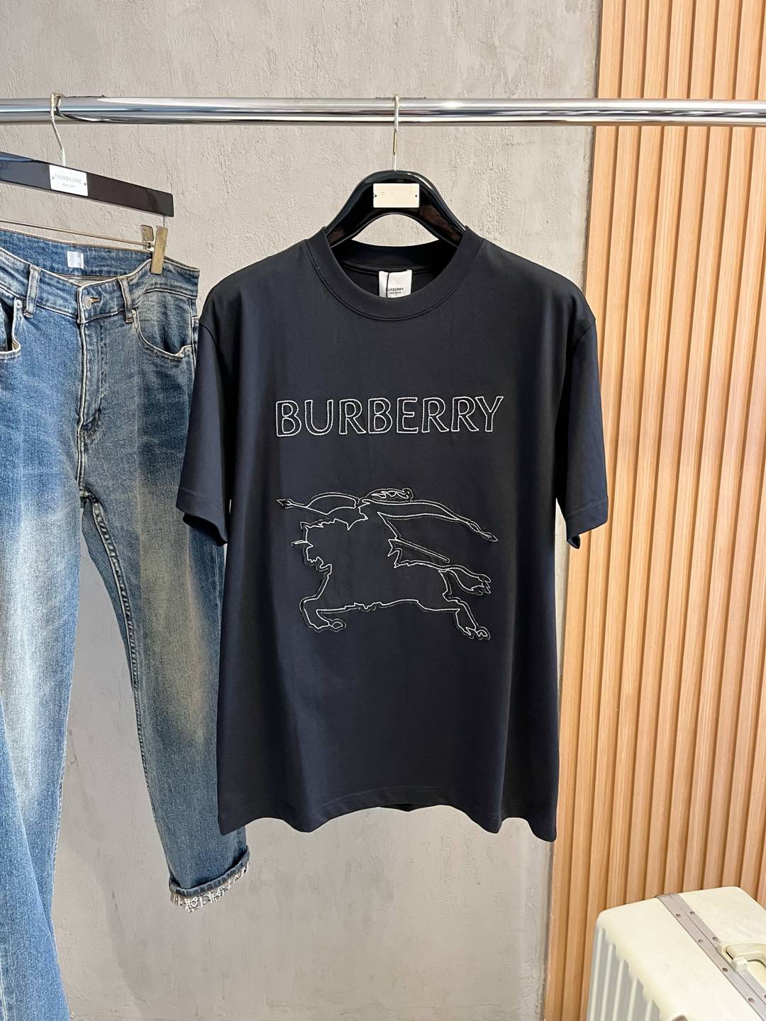  BBR 巴宝莉 单穿打底都是首选 高定面料 240克纯棉 2025春夏新品短袖🍃时尚经典圆领短袖👍🏻时