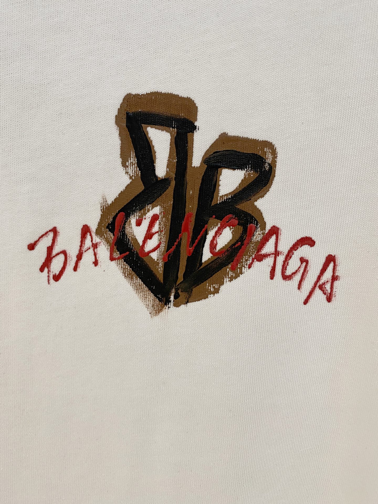 🌾退换# 巴黎世*BALENCIAGA 春夏新款首发专柜最新款短袖圆领T恤 手绘高端订制 设计前卫时尚！