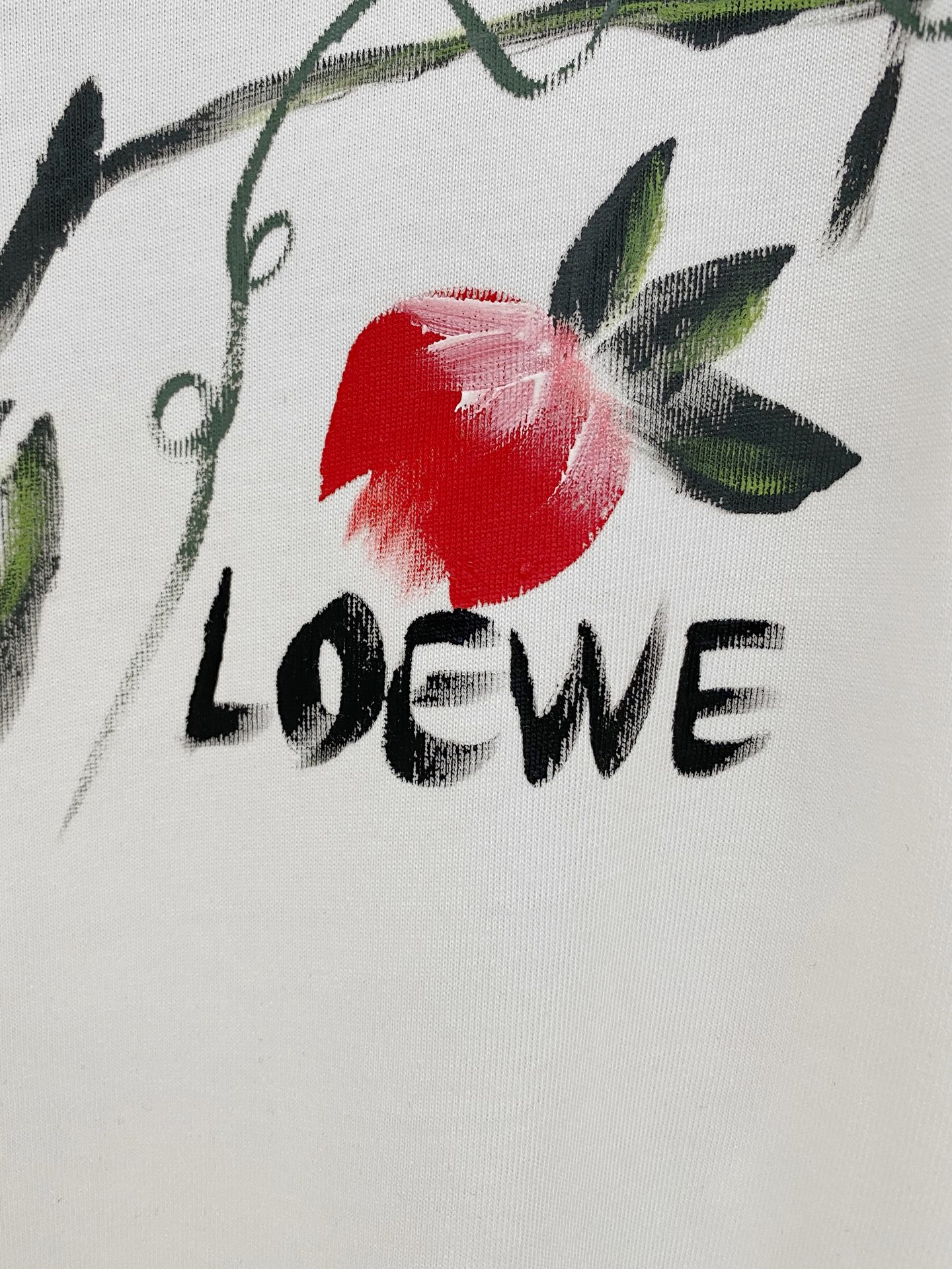 🌾退换# 罗意*LOEWE 春夏新款首发专柜最新款短袖圆领T恤 手绘高端订制 设计前卫时尚！品牌logo