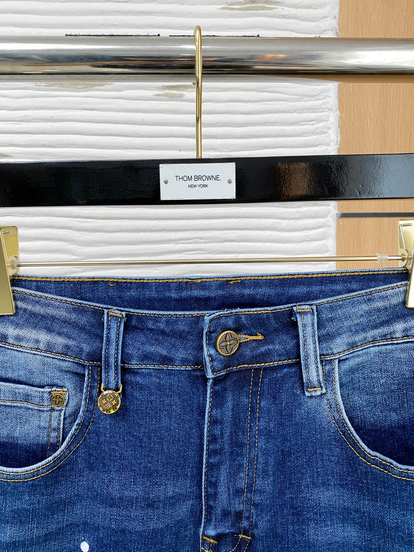 Louis Vuitton Men's 25SS Slim Fit Ripped Jeans with Paint Splatter Design 3 i1746855006310 8567 0 1