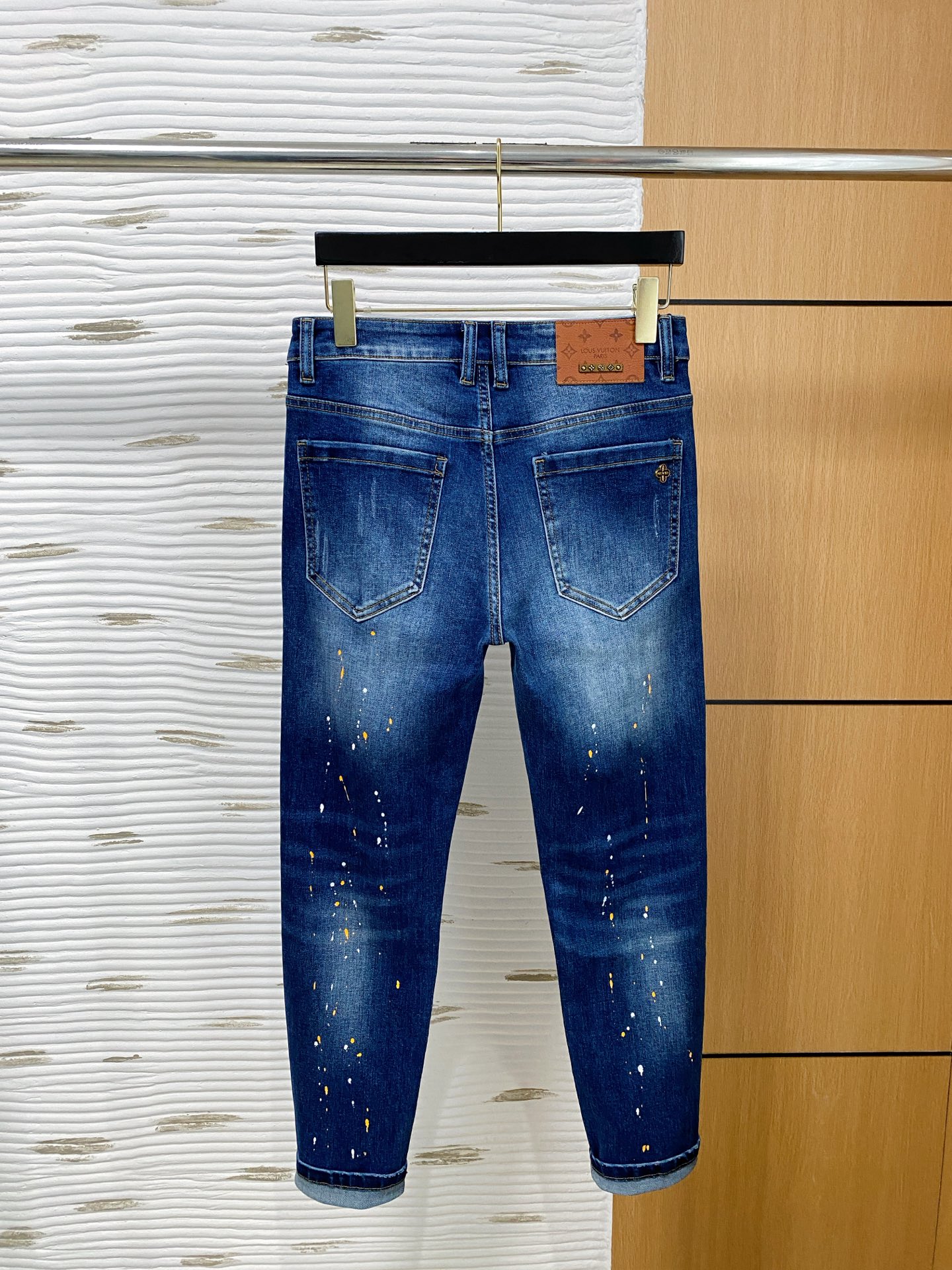 Louis Vuitton Men's 25SS Slim Fit Ripped Jeans with Paint Splatter Design 9 i1746855043316 1787 0 7