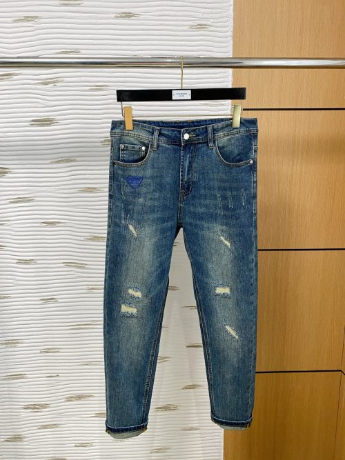Prada 25SS Distressed Denim Jeans - Slim Fit, Stretch Fabric, Sizes 29-38 1 Prada 25SS Distressed Denim Jeans - Slim Fit, Stretch Fabric, Sizes 29-38