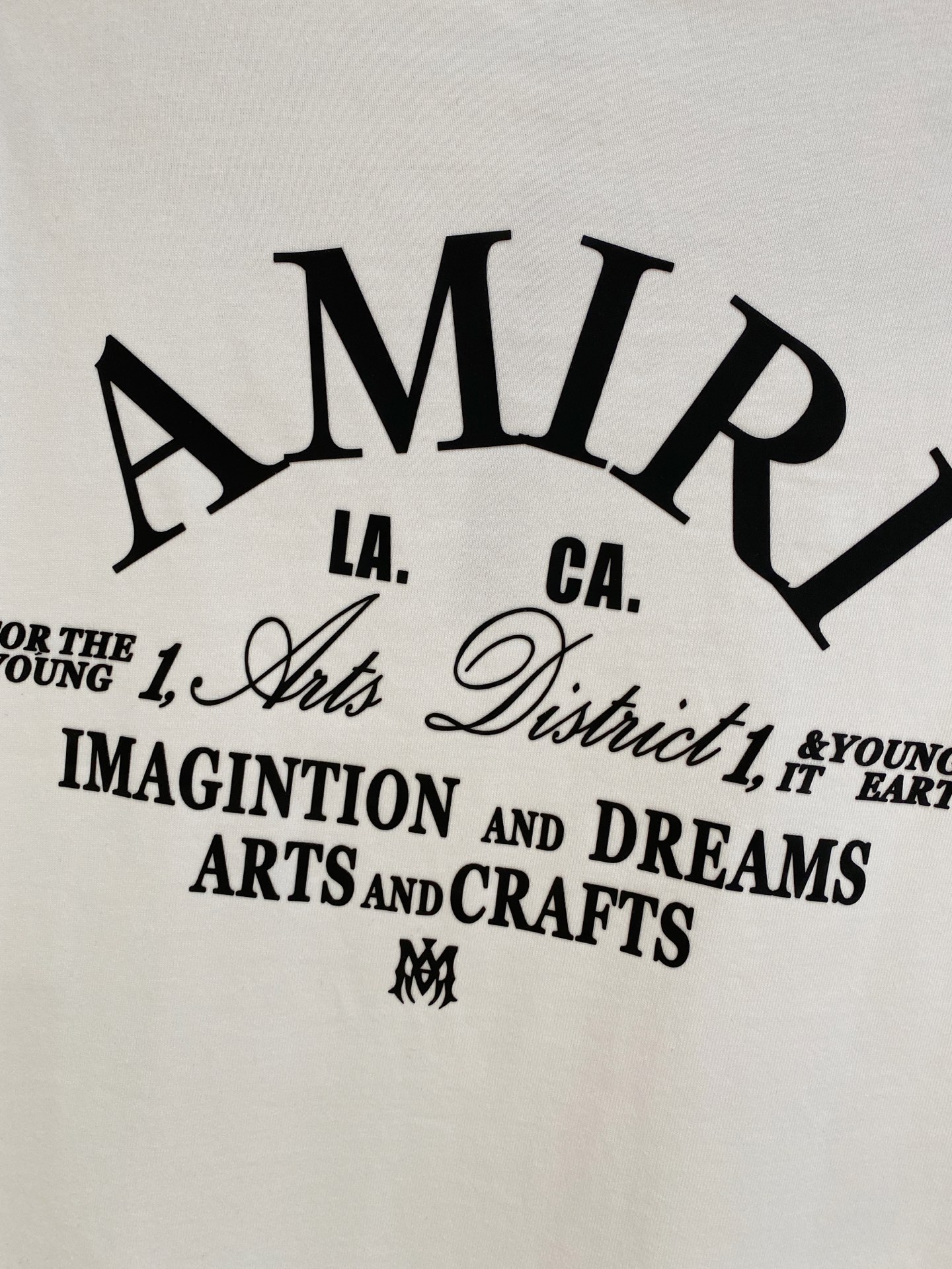 “88825SS Amiri Amir Heavy-Pound T-Shirts Suit with Stereo Printing in Black and White – Size Guide Included” - 图片 8