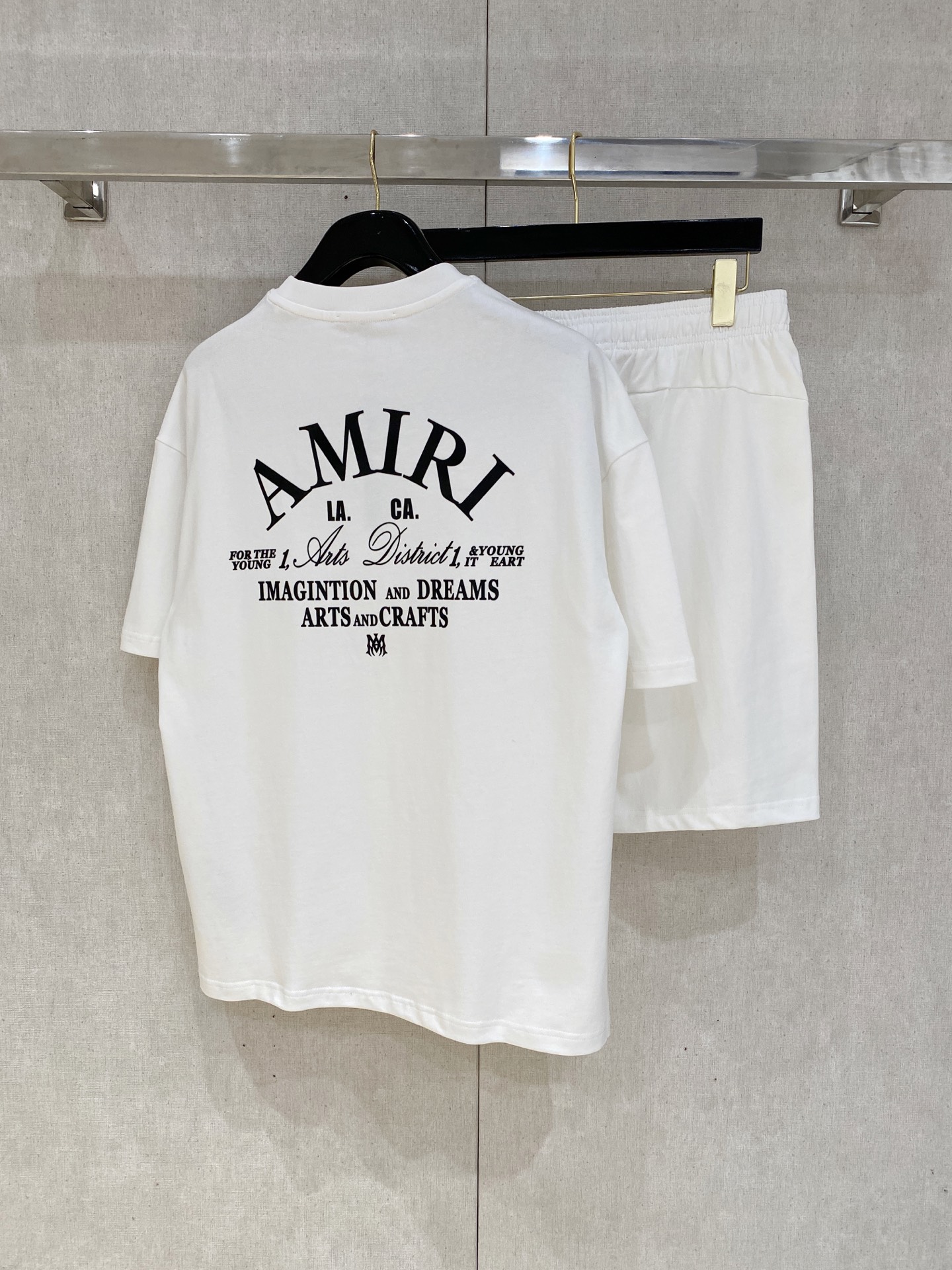 “88825SS Amiri Amir Heavy-Pound T-Shirts Suit with Stereo Printing in Black and White – Size Guide Included” - 图片 9