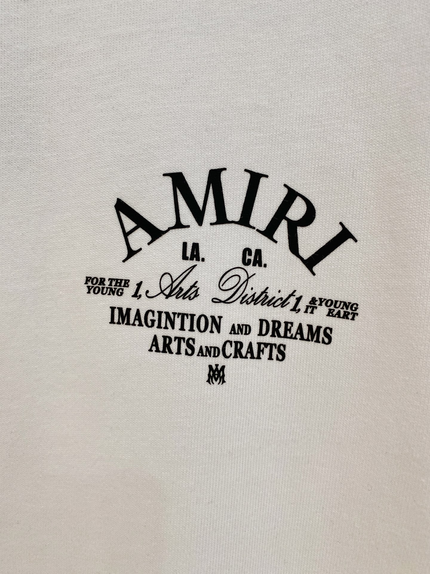 “88825SS Amiri Amir Heavy-Pound T-Shirts Suit with Stereo Printing in Black and White – Size Guide Included” - 图片 4