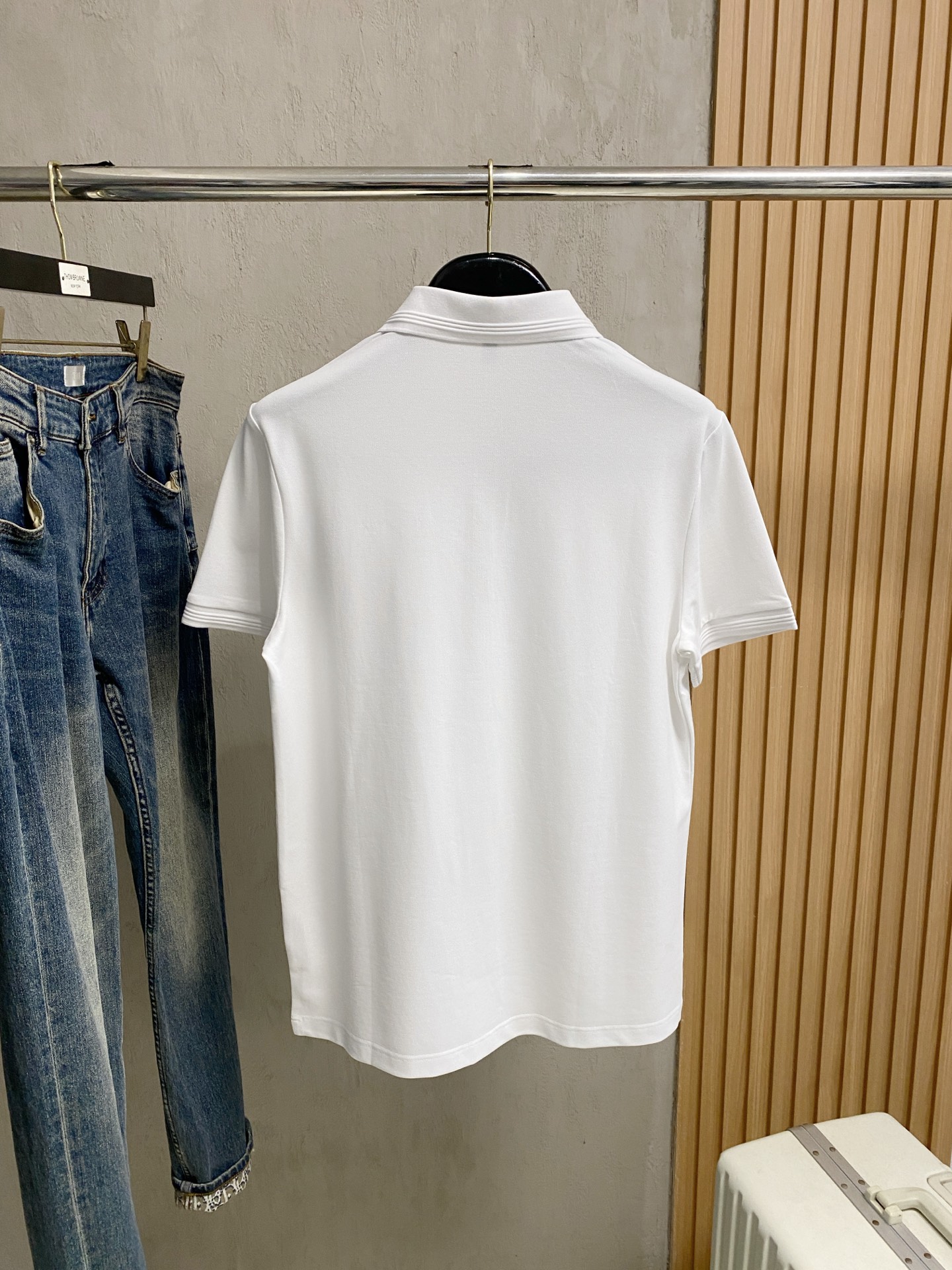 PLV25SS新款春夏短袖翻领T恤Polo，最高版本客供定制高端朱地面料简单时尚款，拼色螺纹超级好看！经