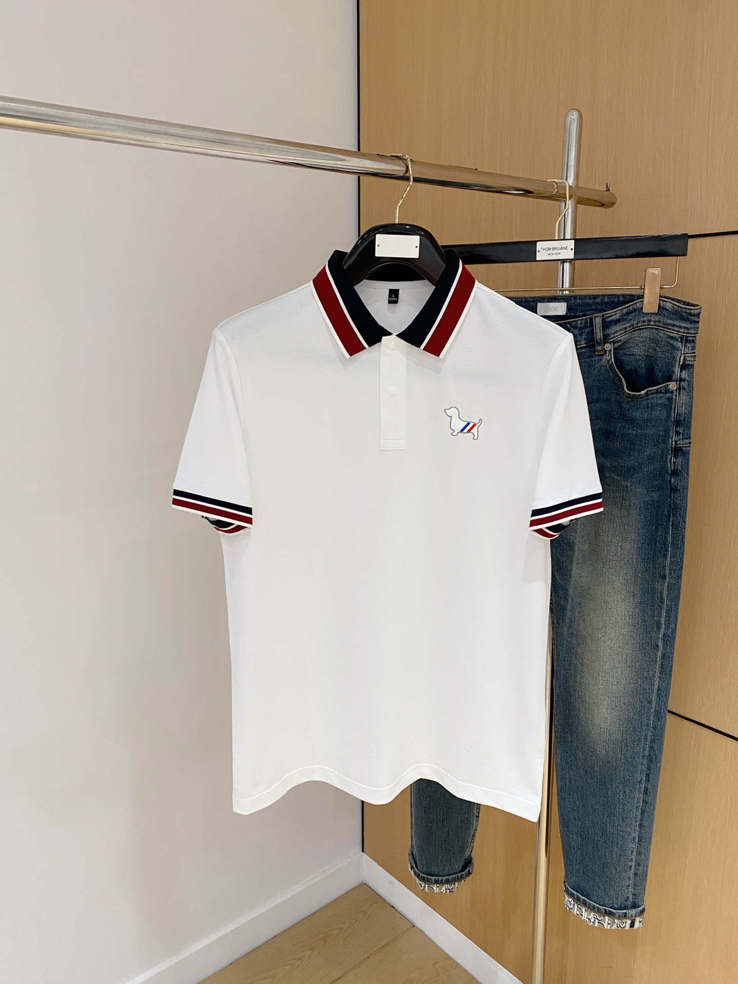 PTB 25SS新款春夏短袖翻领T恤Polo，最高版本客供定制高端朱地面料简单时尚款，拼色螺纹超级好看！