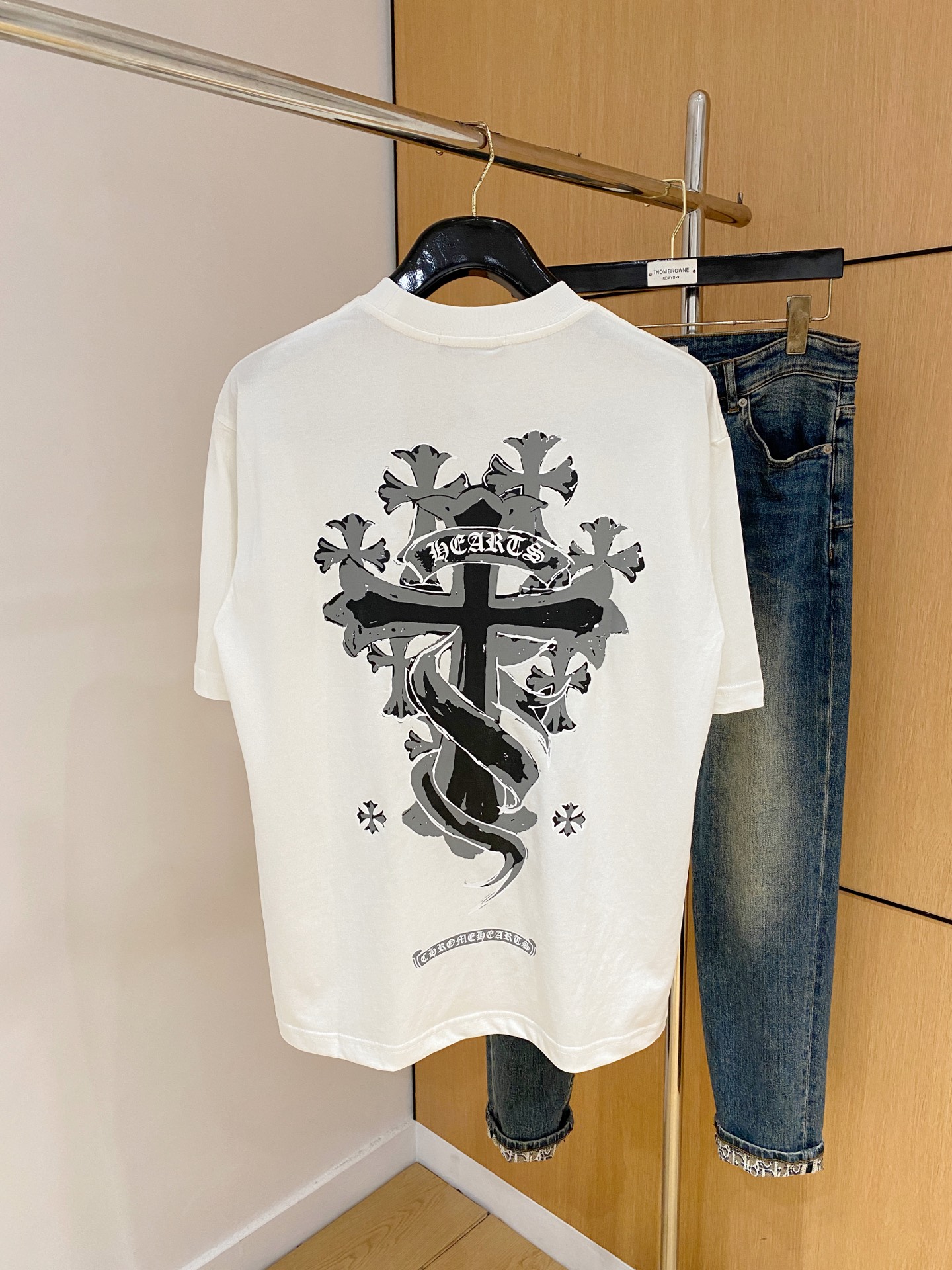 ss克罗心纯棉最新面料经典标识图案logo时尚简约潮流短袖，最顶级的品质专柜原单短袖，顶级制作工艺进口面