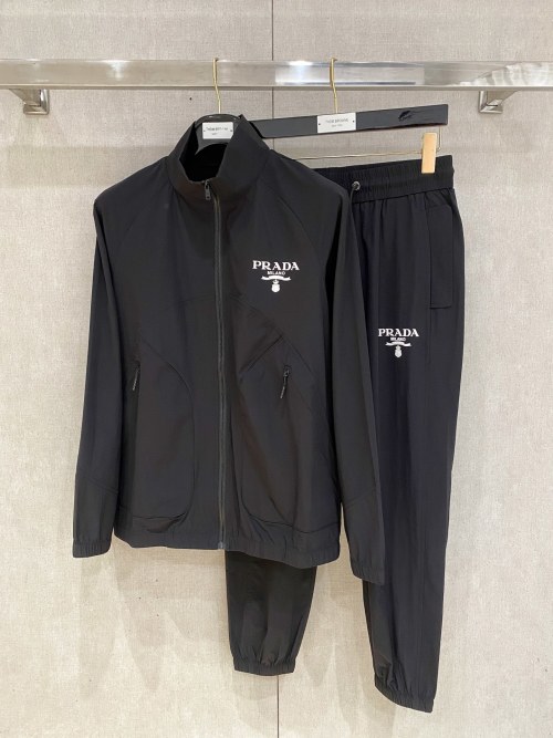 Prada Men's Black Lightweight Windbreaker Tracksuit Set 1 Prada Men's Black Lightweight Windbreaker Tracksuit Set