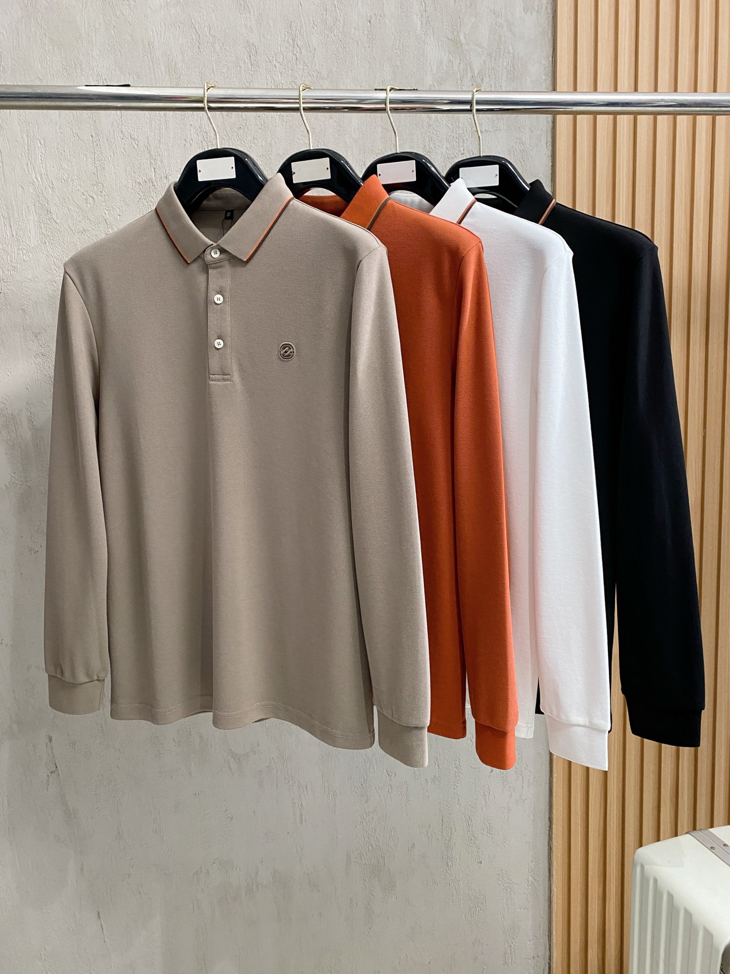 Zegna Men's Long Sleeve Polo Shirt - Soft Cotton, Embroidered Logo 10 i1755365024361 3414 0 0