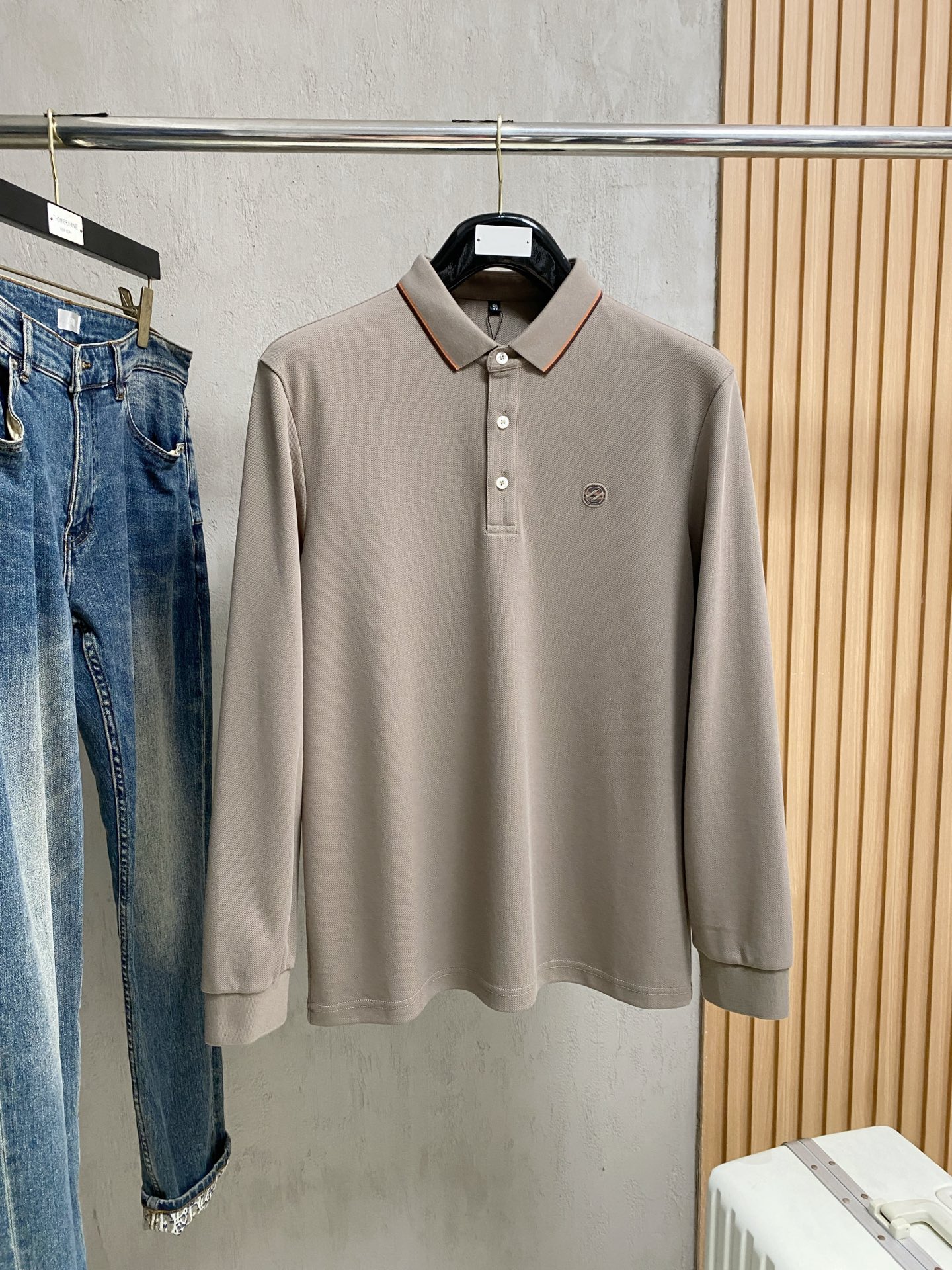 Zegna Men's Long Sleeve Polo Shirt - Soft Cotton, Embroidered Logo 3 i1755365087731 1816 0 8
