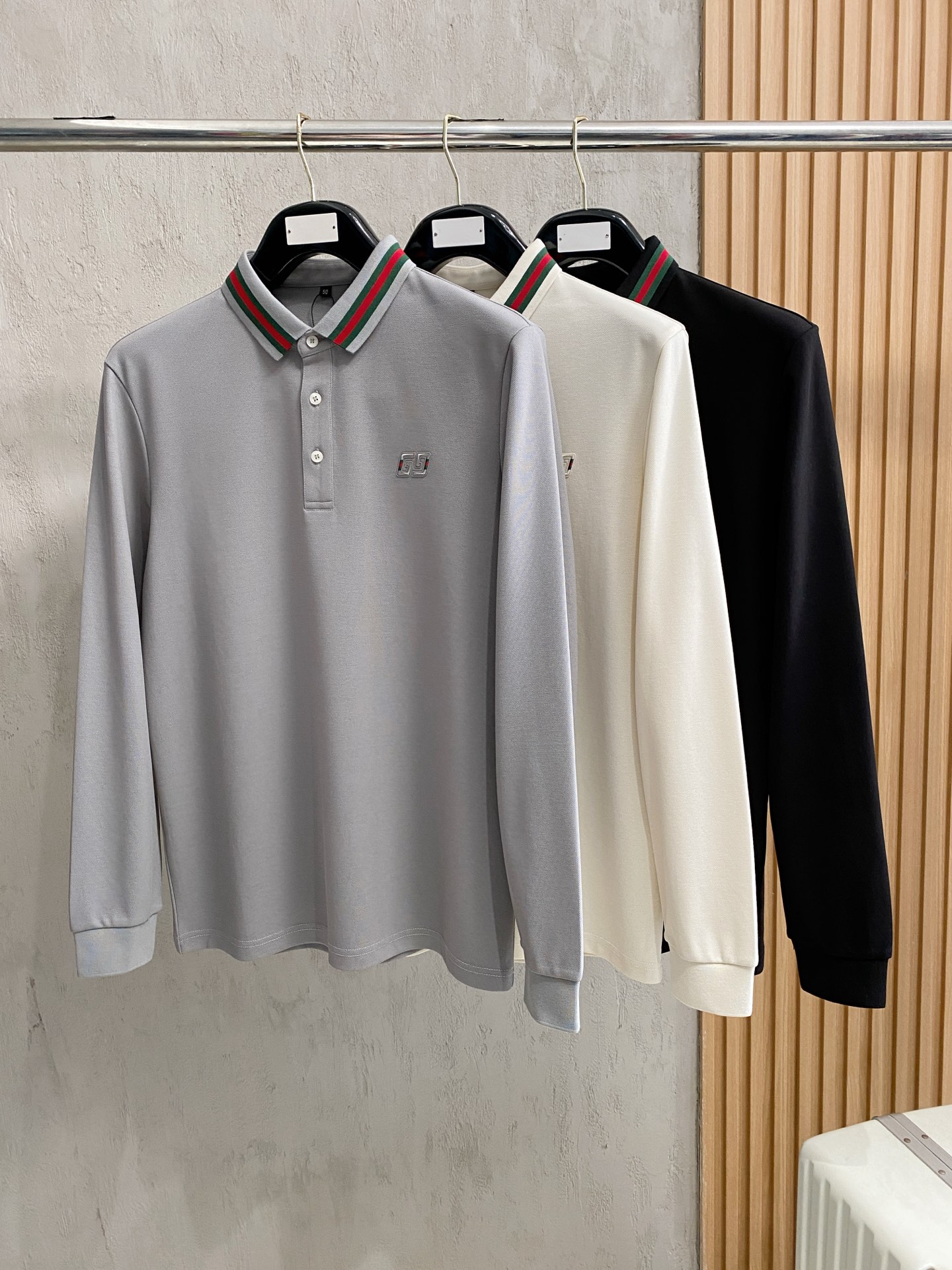 Gucci Men's Long Sleeve Polo Shirt - Original Cotton Fabric, Designer Style 10 i1755365181416 4898 0 0