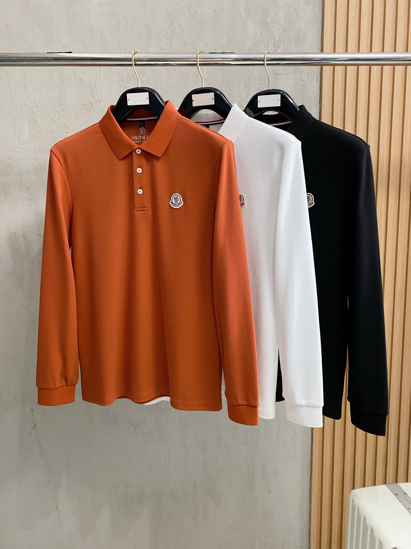 Moncler Men's Long Sleeve Polo Shirt Original Cotton Blend Casual Tee 8 i1755365353175 8127 0 0