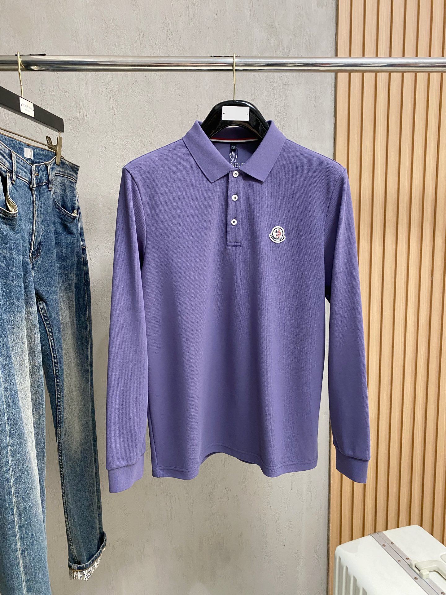 Moncler Men's Long Sleeve Polo Shirt Original Cotton Blend Casual Tee 2 i1755365718189 8414 0 9
