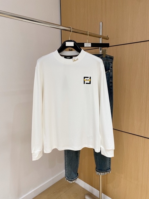 Fendi Women's White Long Sleeve T-Shirt with Logo, Casual Style 1 Fendi Women's White Long Sleeve T-Shirt with Logo, Casual Style