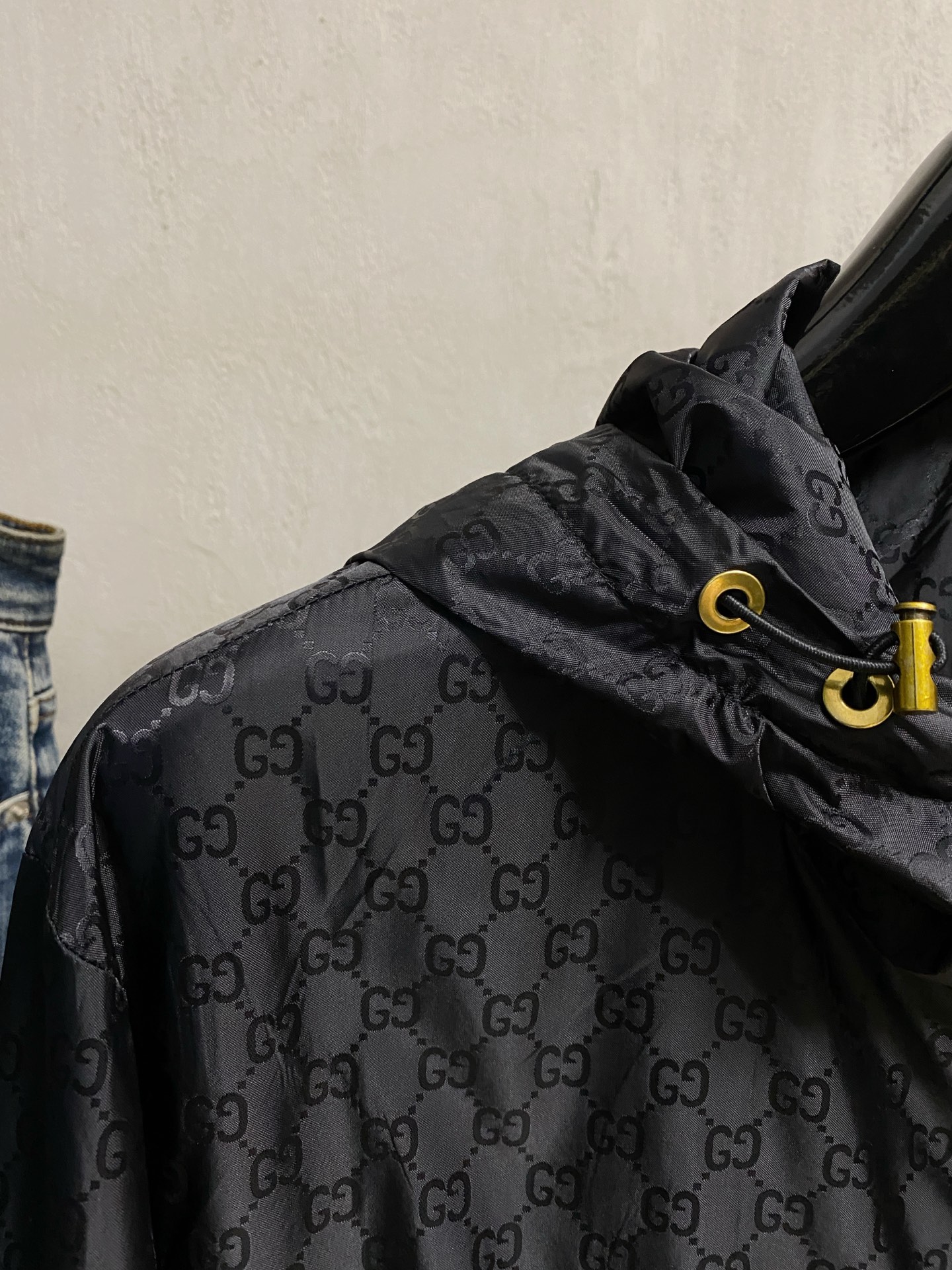 Gucci Men's Black Jacquard Windbreaker Hooded Jacket Lightweight Coat 4 i1756833236998 4386 0 3
