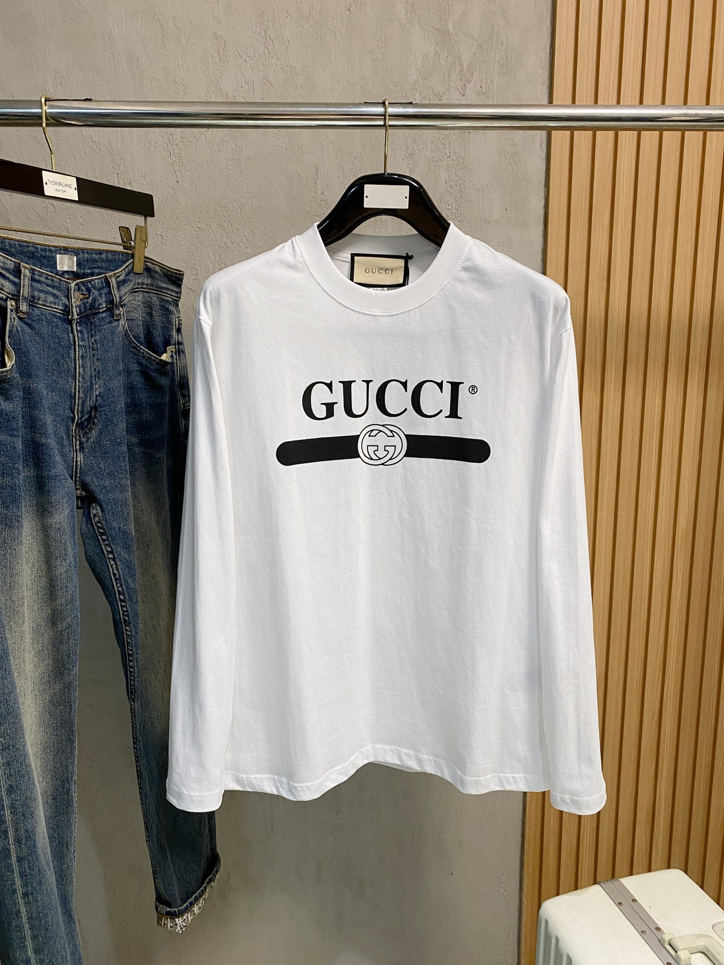 高版本 古驰 2025新款经典圆领长袖 时尚百搭经典元素打造精致工艺专柜面料，顶级元素融合打造，经典短袖