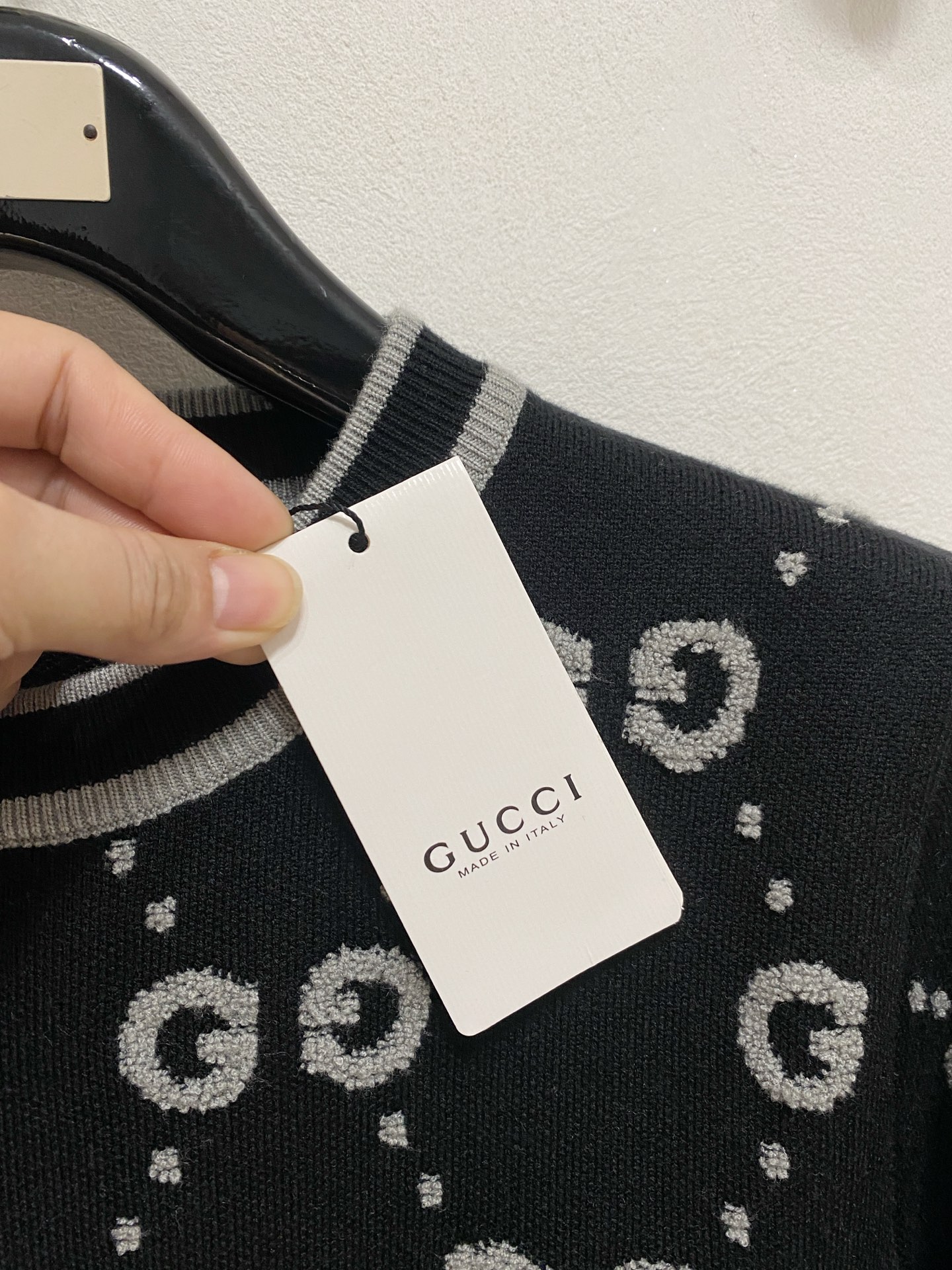 🌾 古驰 2025新款 羊毛混纺 圆领 长袖 毛衣 羊毛衫 打底衫，高端版本！专柜定制面料 透气舒适度高