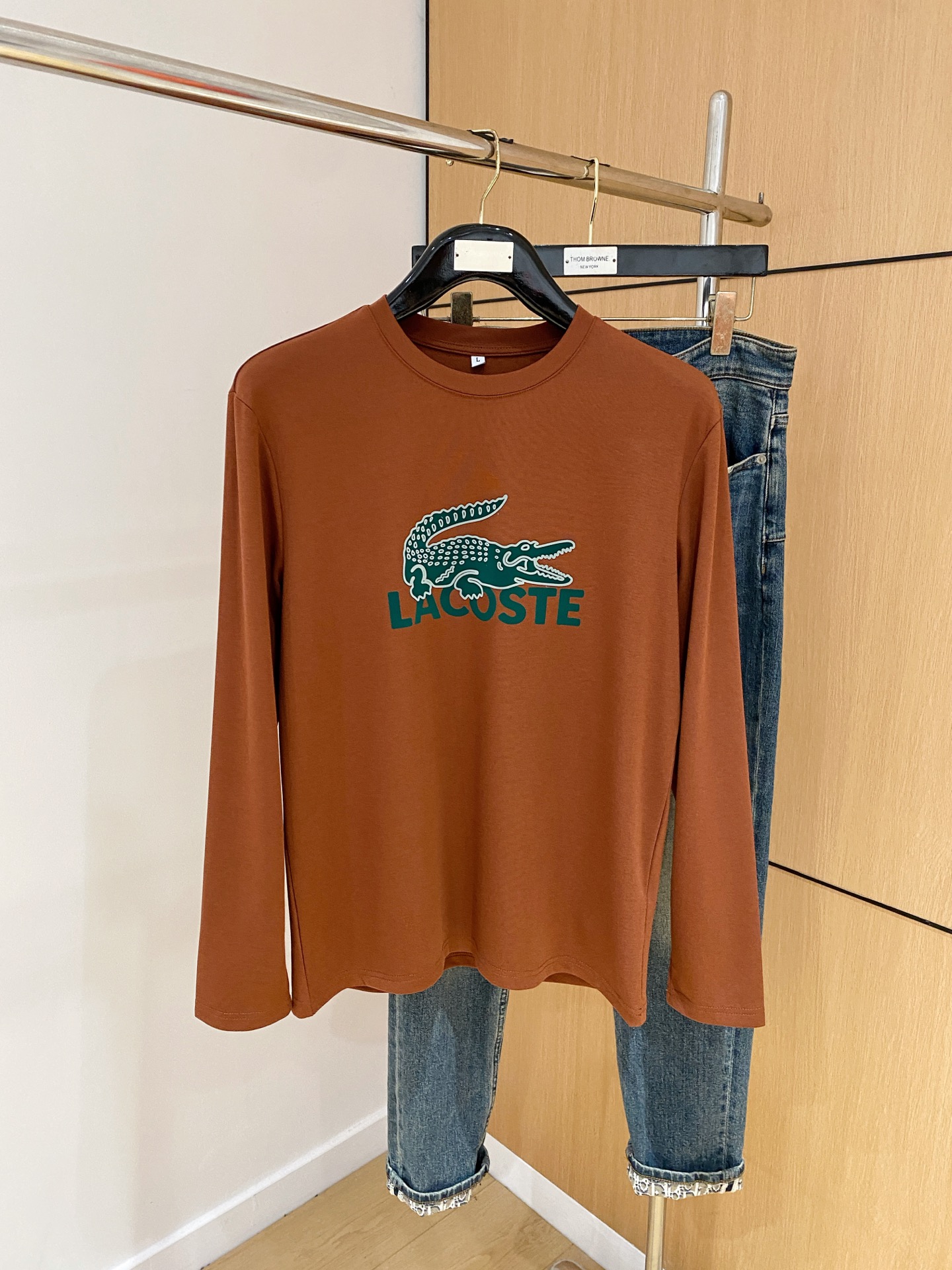 P鳄鱼🐊25ss秋季【新品】新款贸易订单圆领长袖打底衫长袖T恤网红款！上身舒适透气，不僵硬，整体有着丰富