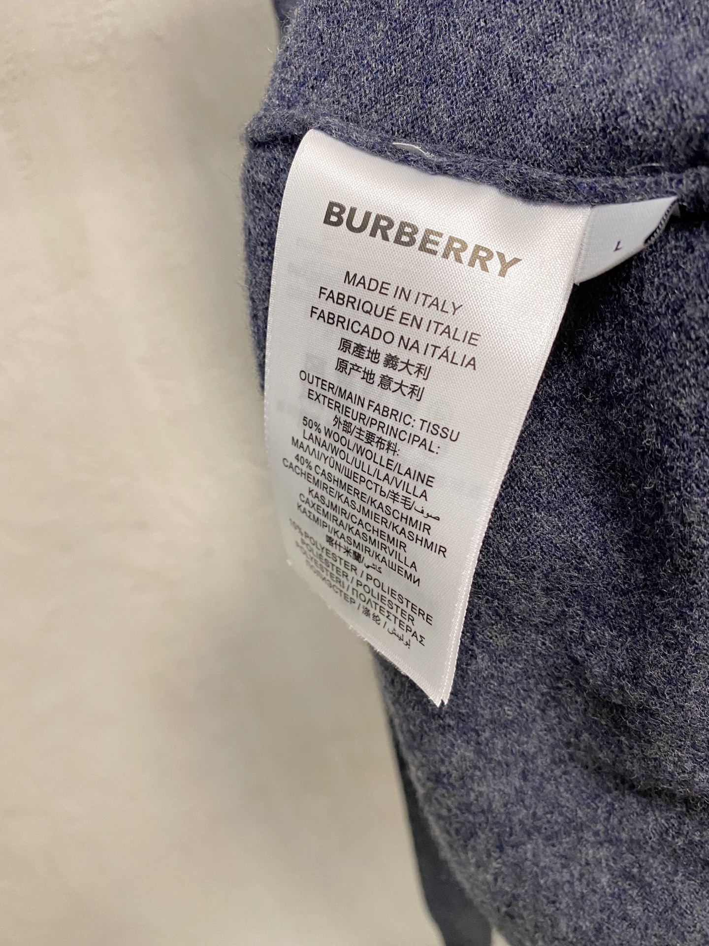 Men's Solid Color Cashmere Blend Knit Sweater, Embroidered Logo, Fall/Winter 9 i1758288261229 2578 0 7