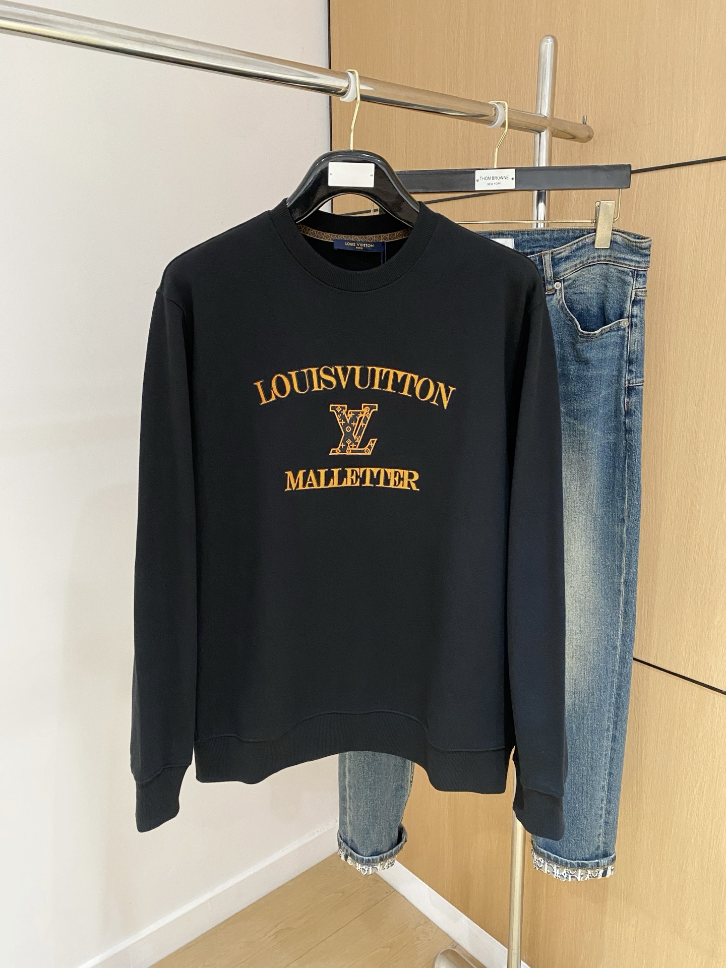Louis Vuitton Malletter Embroidered Crewneck Sweatshirt - Unisex, Premium Quality