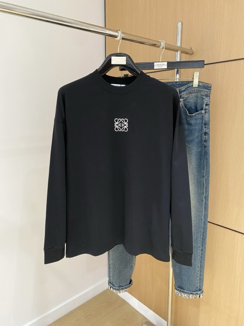 Loewe Men's Black Long Sleeve Crew Neck T-Shirt - Stylish and Comfortable 1 Loewe Men's Black Long Sleeve Crew Neck T-Shirt - Stylish and Comfortable