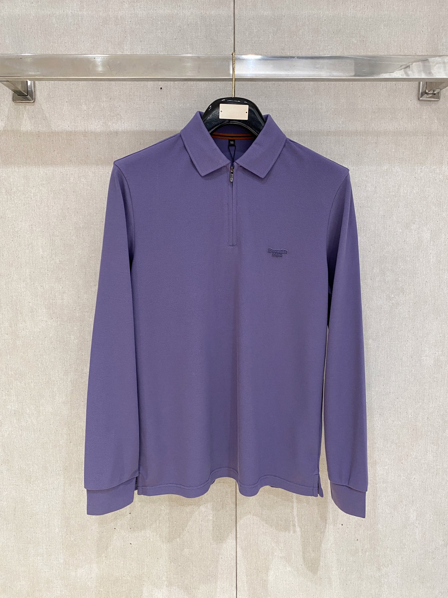 🔥🔥杰尼亚 25S秋季男士半拉链长袖POLO 胸前标志性LOGO徽标 整体非常的轻商务休闲！纯棉面料，上