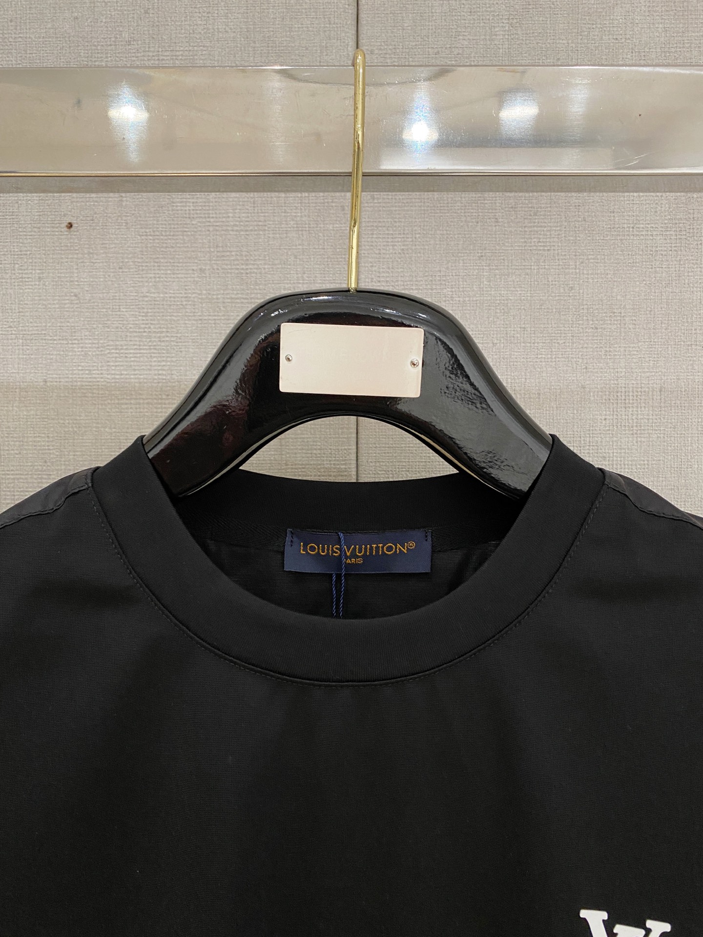 LV Black Embroidery Logo Tee Pants Set