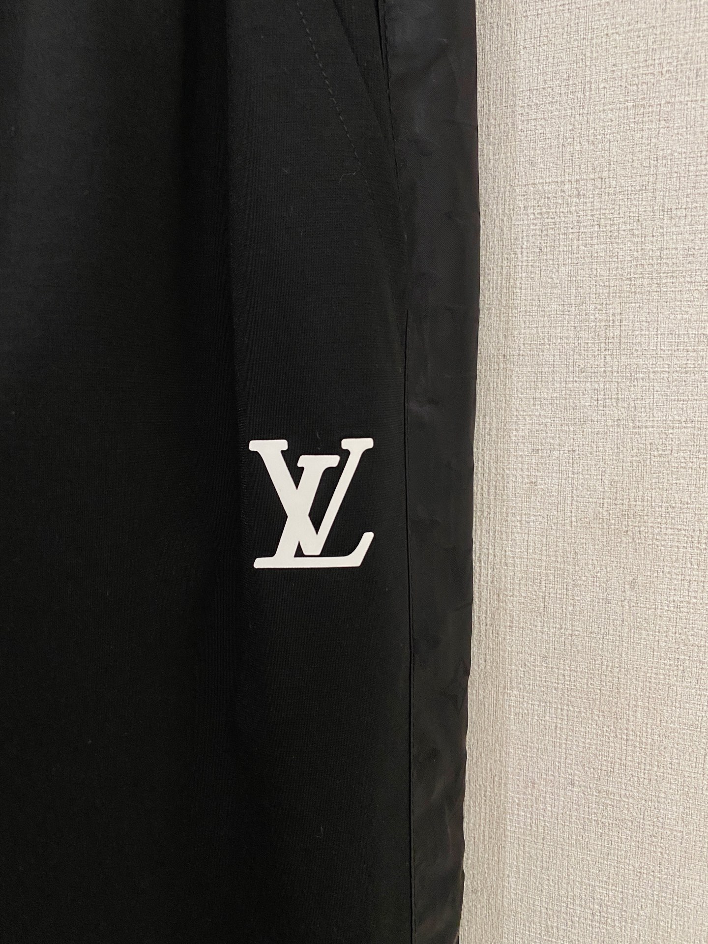 LV Black Embroidery Logo Tee Pants Set