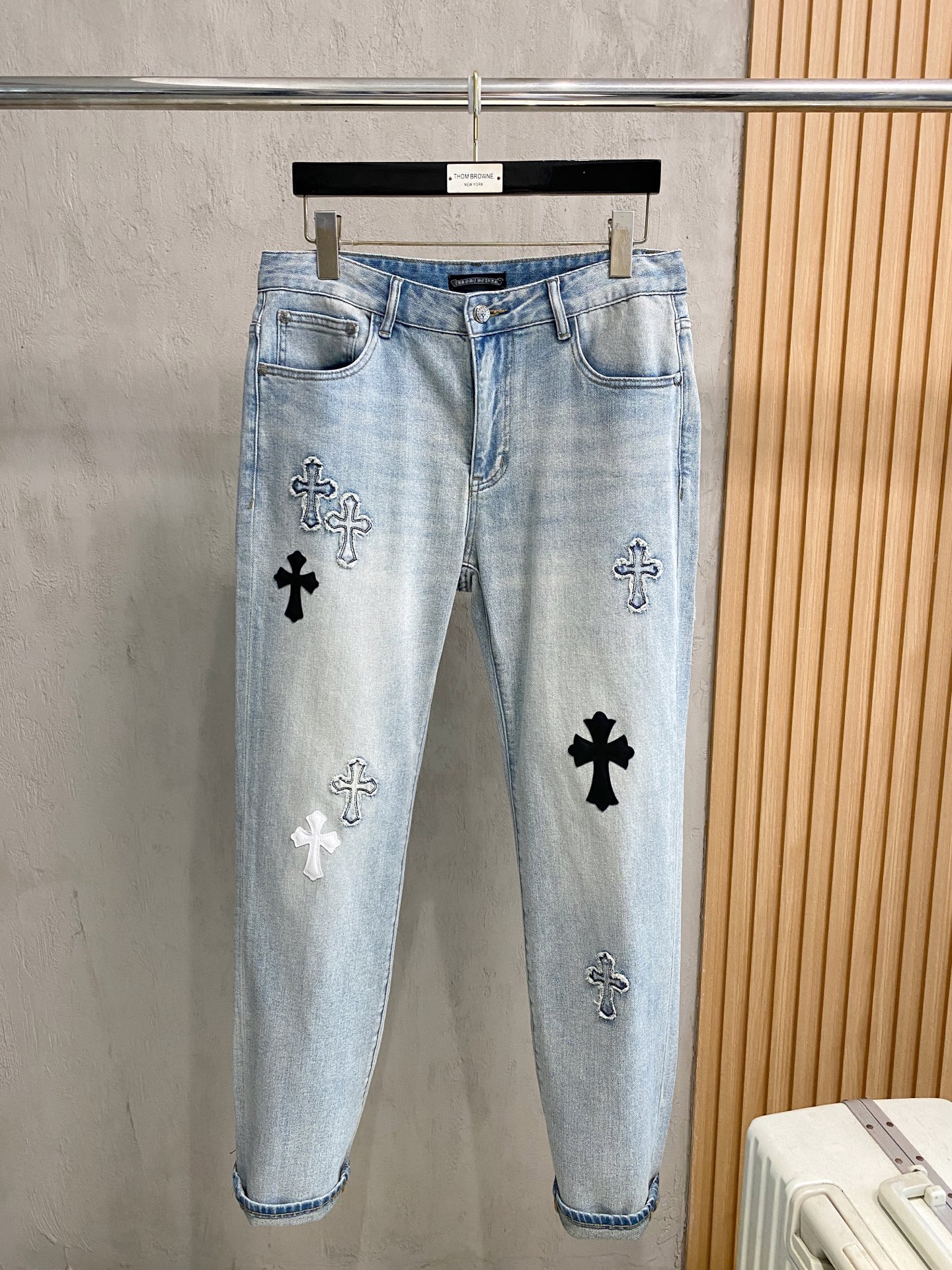 克罗心# 26春夏原单男士时装休闲丹宁牛仔裤香港洋行渠道货，高端日本代工出品，重磅白金级臻品，专柜同渠道