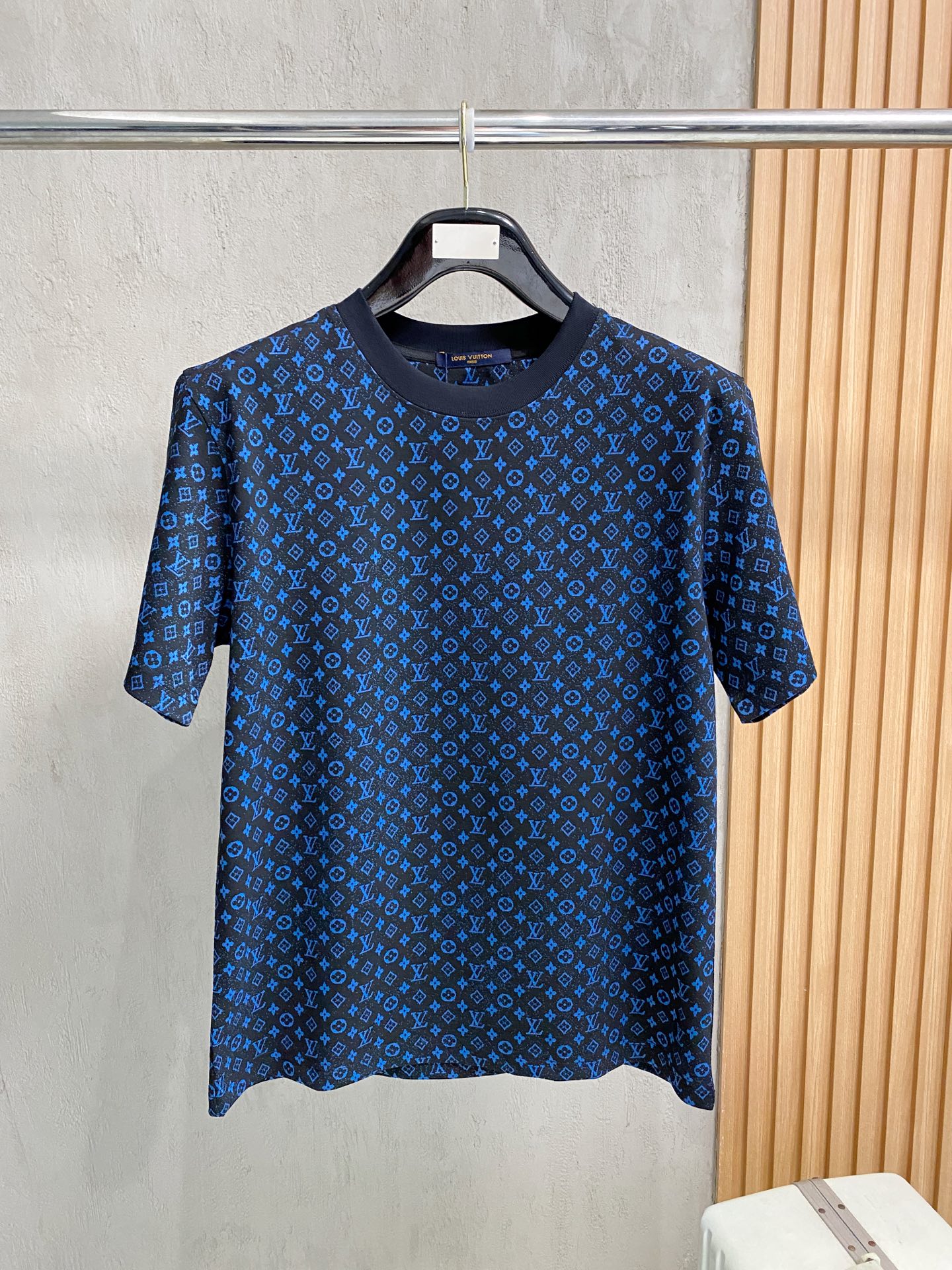 LV Blue Allover Monogram Tee