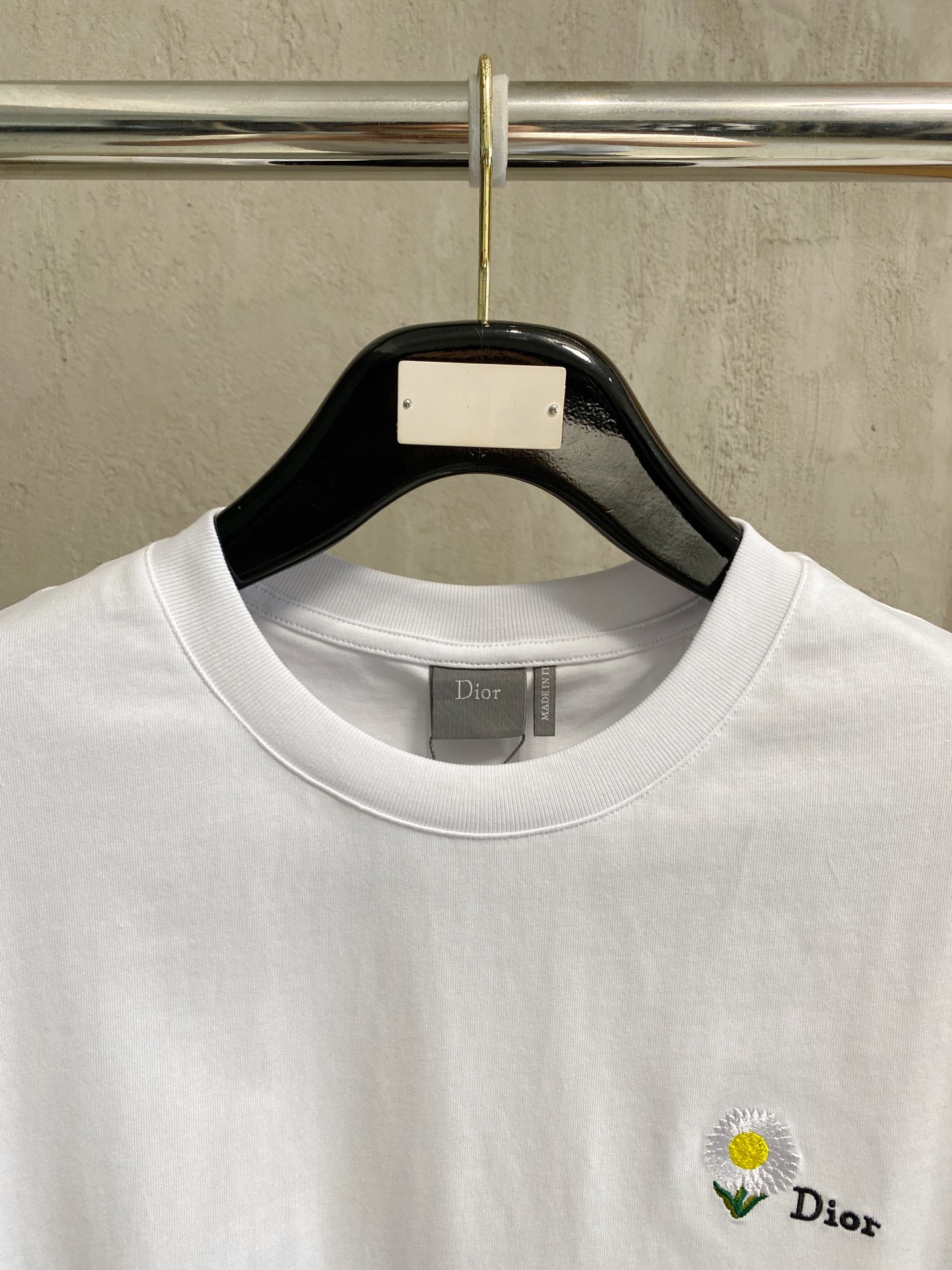 Dior Daisy Embroidery Short Sleeve T-Shirt