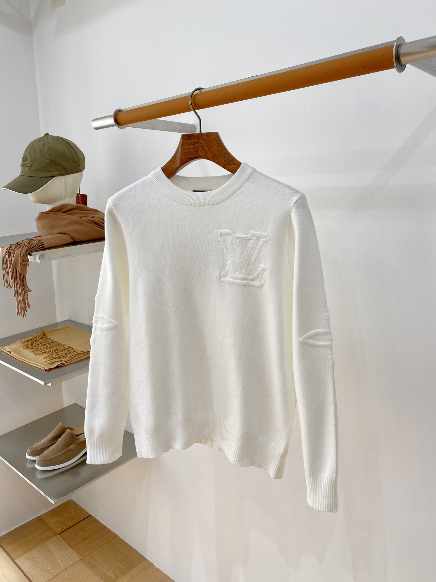 Louis Vuitton White Chest Logo Sweater