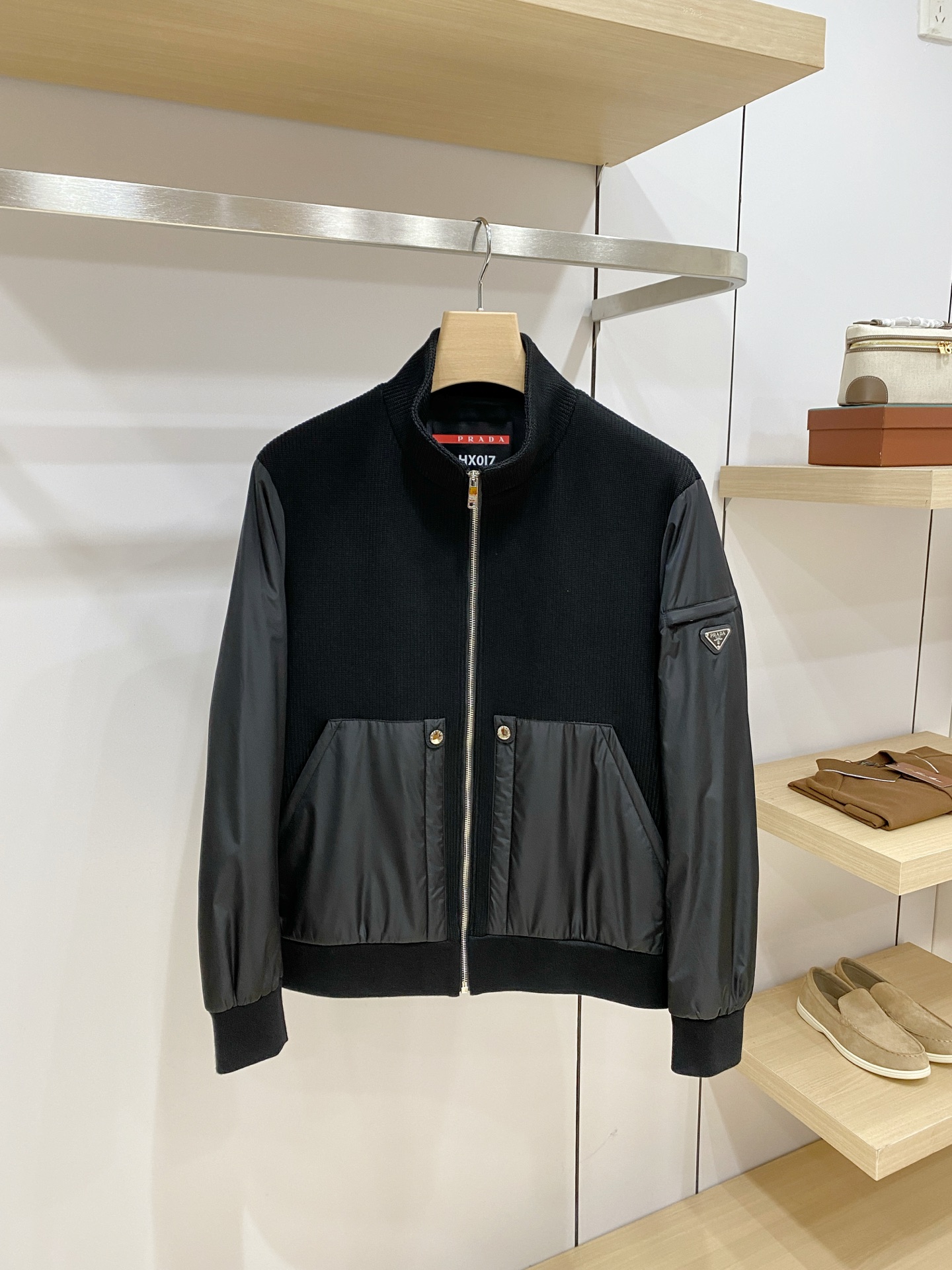 Prada Color Block Zip Jacket