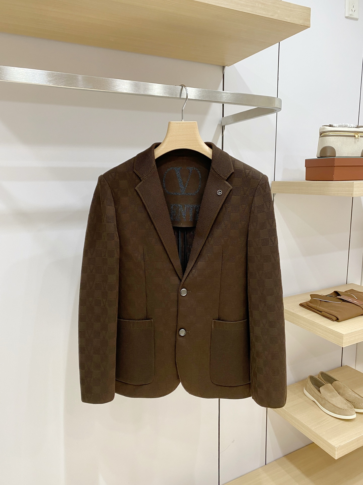 Valentino Brown Single Breasted Blazer