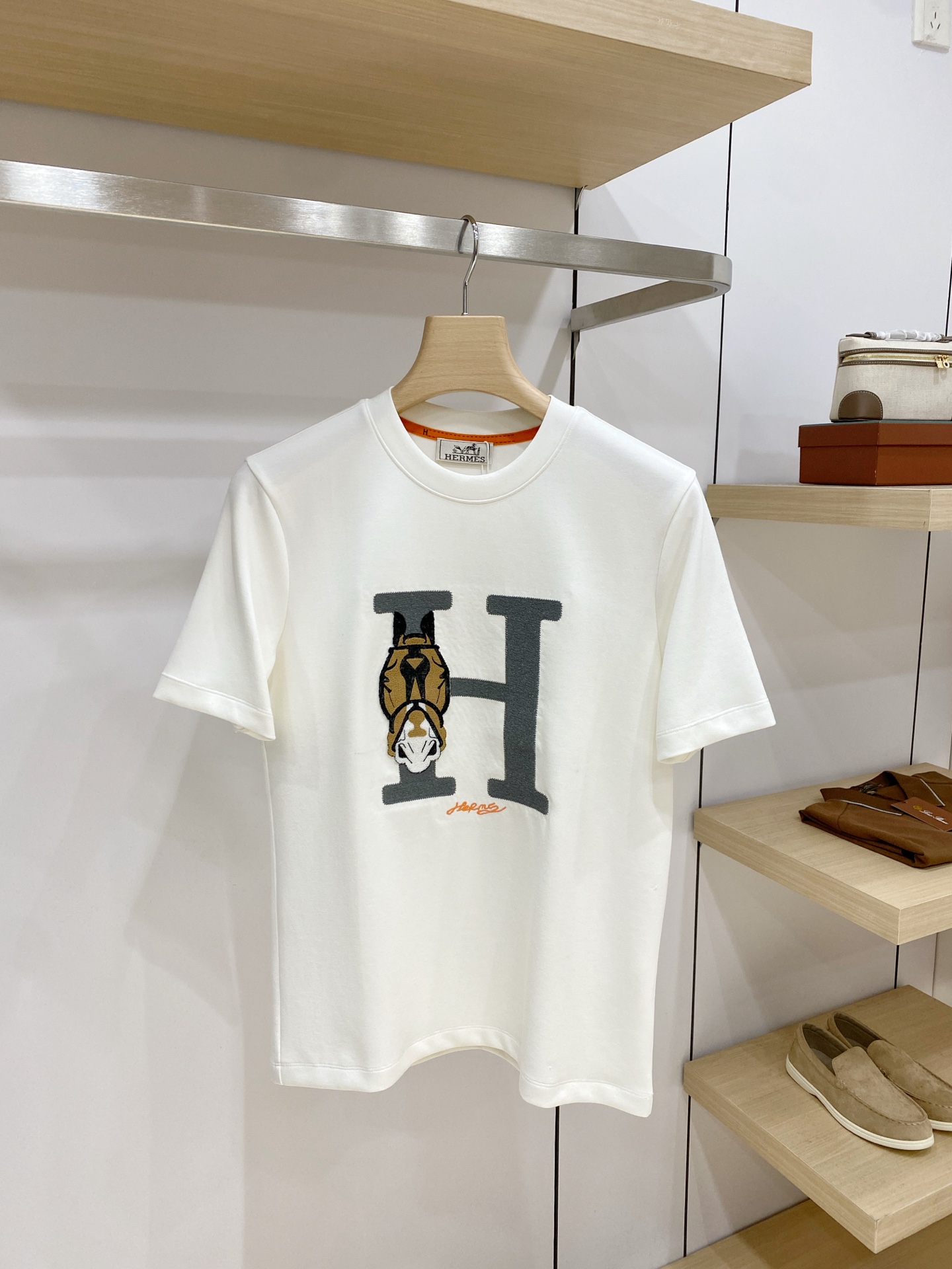 Hermes White H Graphic T-Shirt