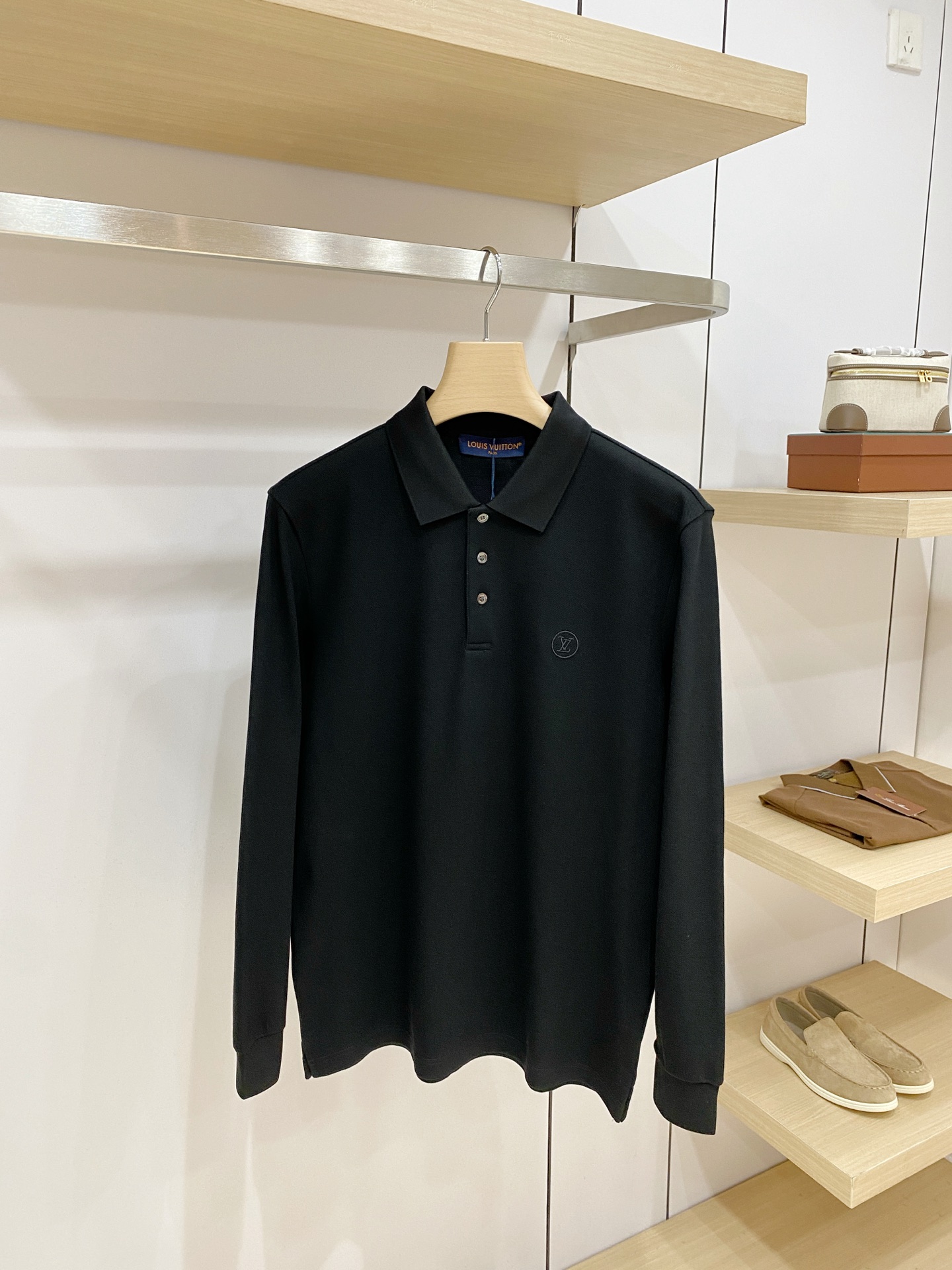 Louis Vuitton Black Long Sleeve Polo Shirt