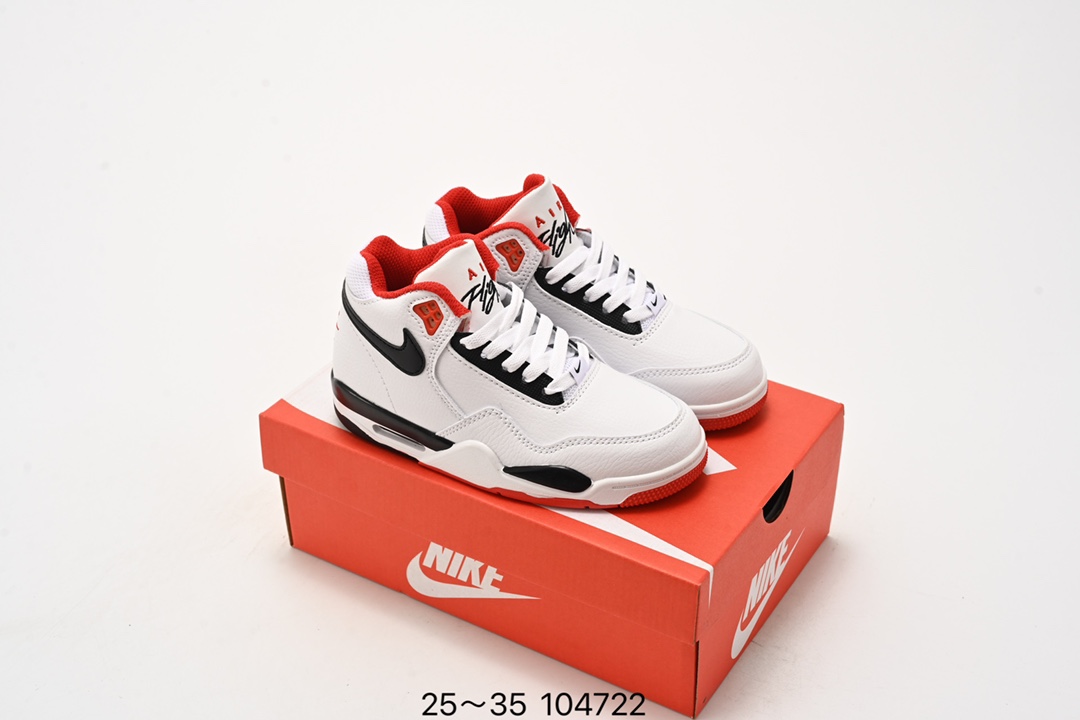 图片[9]-乔丹 Flight 系列气垫篮球鞋25-35 Air Flight Legacy 鞋底采用了与 Air Jordan 4、Air Flight 89 同款，令整体轮廓与这两款经典球鞋颇为相似。后跟的 Nike Air 刺绣也极具复古 OG 风格-选品中心