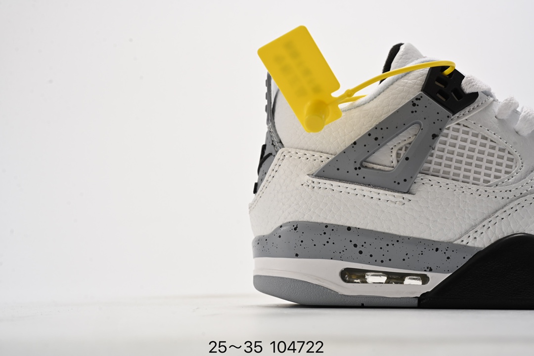 图片[2]-童鞋 耐克Nike Air Jordan 4 运动鞋 乔4 迈克尔·乔丹 AJ4代 中帮复古休闲运动文化篮球鞋。 秉承轻量化的速度型篮球鞋设计思想完成设计，降低重量的同时提升舒适度，中底延续前作使用了分离式后掌可视化 Air Sole气垫。鞋带孔和后跟鞋提以籃网为造型灵感，将篮球运动巧妙融入到鞋款的设计之中，使鞋身整体富有流动性、节奏感和优雅气质。 货号：308497 4029-选品中心