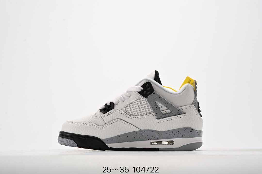 图片[3]-童鞋 耐克Nike Air Jordan 4 运动鞋 乔4 迈克尔·乔丹 AJ4代 中帮复古休闲运动文化篮球鞋。 秉承轻量化的速度型篮球鞋设计思想完成设计，降低重量的同时提升舒适度，中底延续前作使用了分离式后掌可视化 Air Sole气垫。鞋带孔和后跟鞋提以籃网为造型灵感，将篮球运动巧妙融入到鞋款的设计之中，使鞋身整体富有流动性、节奏感和优雅气质。 货号：308497 4029-选品中心