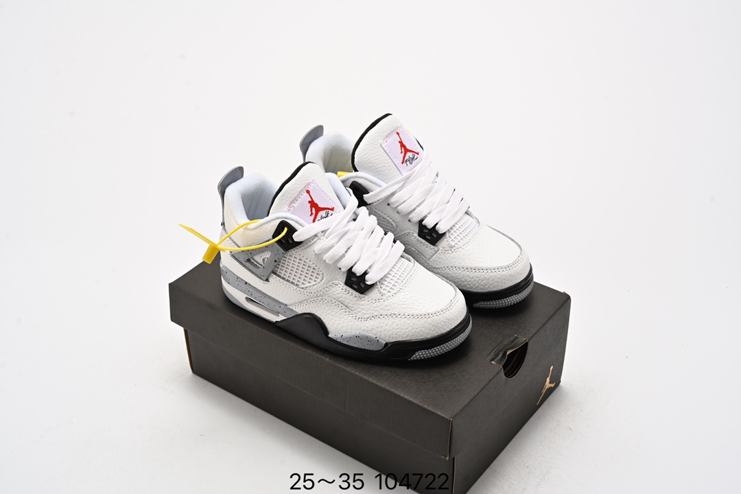 图片[9]-童鞋 耐克Nike Air Jordan 4 运动鞋 乔4 迈克尔·乔丹 AJ4代 中帮复古休闲运动文化篮球鞋。 秉承轻量化的速度型篮球鞋设计思想完成设计，降低重量的同时提升舒适度，中底延续前作使用了分离式后掌可视化 Air Sole气垫。鞋带孔和后跟鞋提以籃网为造型灵感，将篮球运动巧妙融入到鞋款的设计之中，使鞋身整体富有流动性、节奏感和优雅气质。 货号：308497 4029-选品中心