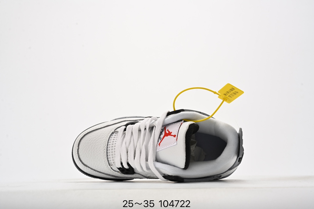 图片[4]-童鞋 耐克Nike Air Jordan 4 运动鞋 乔4 迈克尔·乔丹 AJ4代 中帮复古休闲运动文化篮球鞋。 秉承轻量化的速度型篮球鞋设计思想完成设计，降低重量的同时提升舒适度，中底延续前作使用了分离式后掌可视化 Air Sole气垫。鞋带孔和后跟鞋提以籃网为造型灵感，将篮球运动巧妙融入到鞋款的设计之中，使鞋身整体富有流动性、节奏感和优雅气质。 货号：308497 4029-选品中心