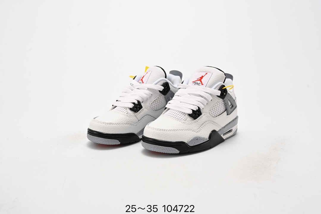 图片[8]-童鞋 耐克Nike Air Jordan 4 运动鞋 乔4 迈克尔·乔丹 AJ4代 中帮复古休闲运动文化篮球鞋。 秉承轻量化的速度型篮球鞋设计思想完成设计，降低重量的同时提升舒适度，中底延续前作使用了分离式后掌可视化 Air Sole气垫。鞋带孔和后跟鞋提以籃网为造型灵感，将篮球运动巧妙融入到鞋款的设计之中，使鞋身整体富有流动性、节奏感和优雅气质。 货号：308497 4029-选品中心